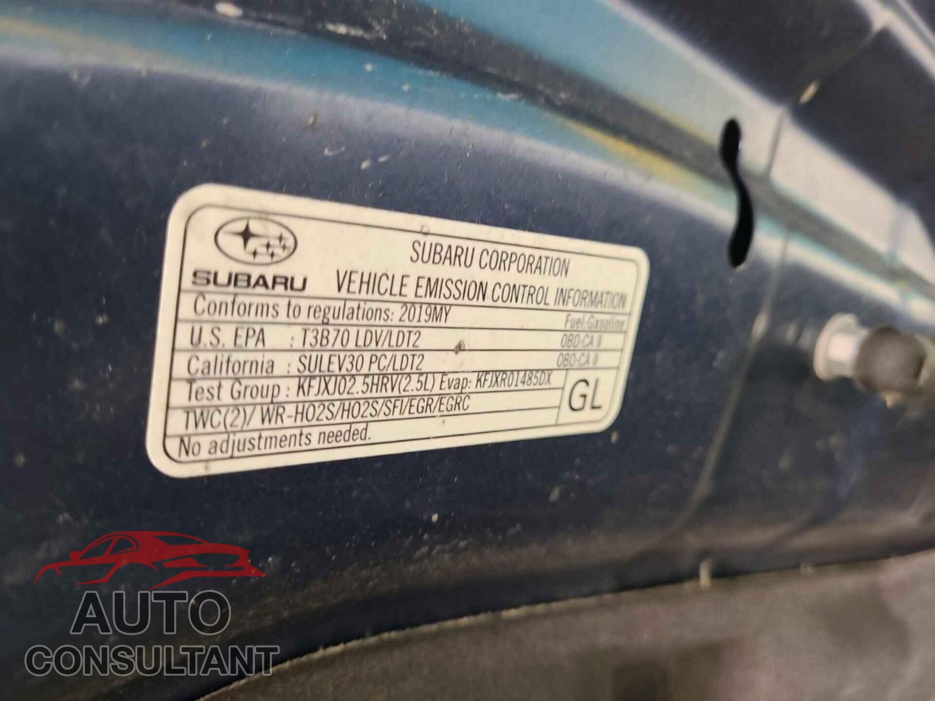 SUBARU OUTBACK 2019 - 4S4BSAFC2K3310707