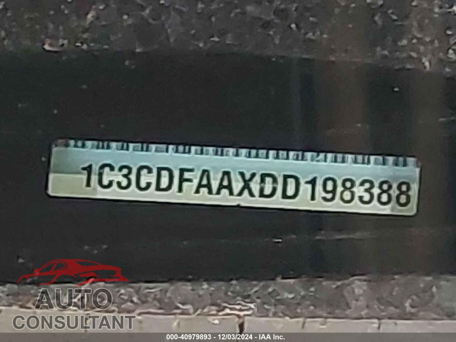 DODGE DART 2013 - 1C3CDFAAXDD198388