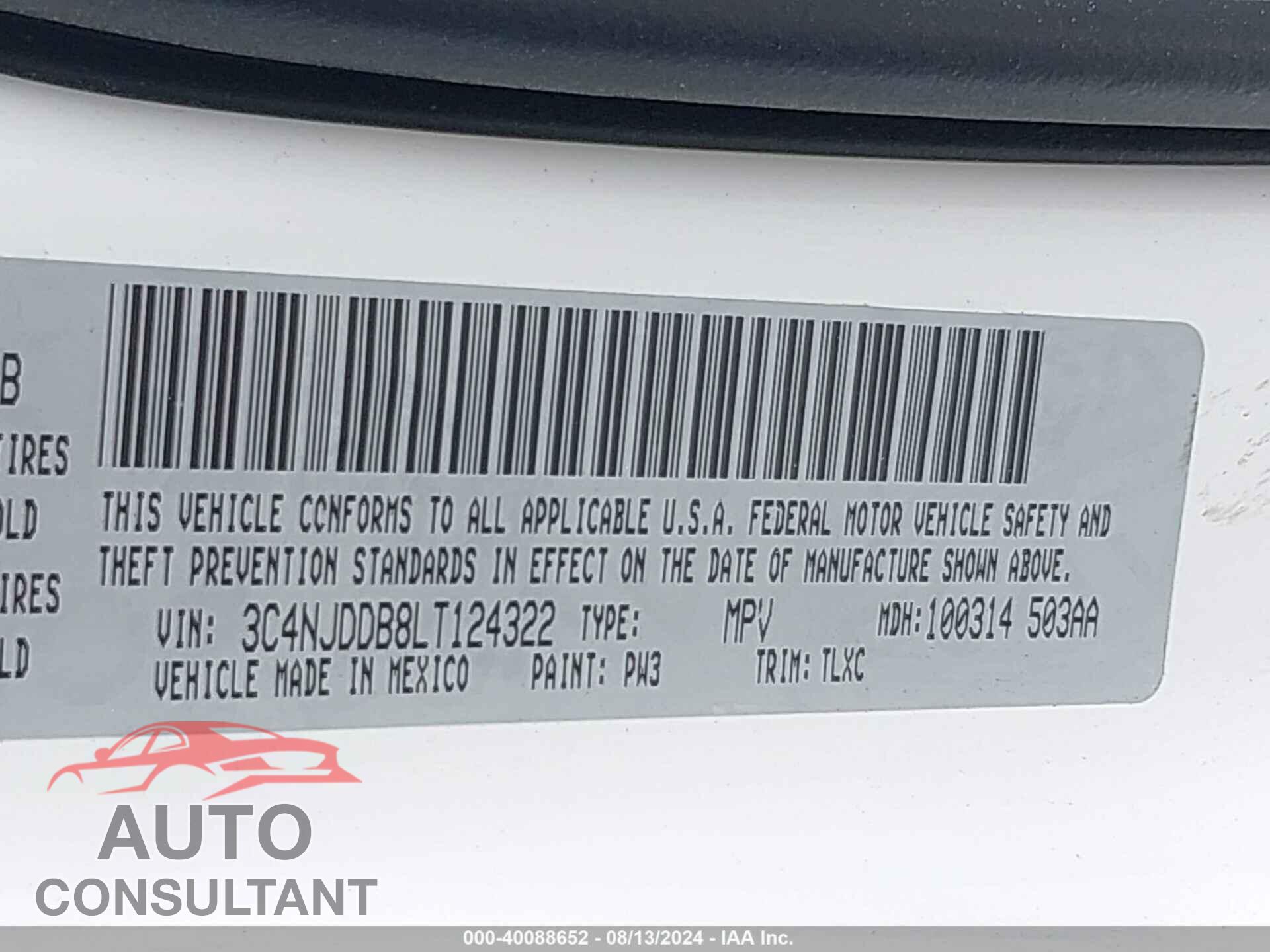 JEEP COMPASS 2020 - 3C4NJDDB8LT124322