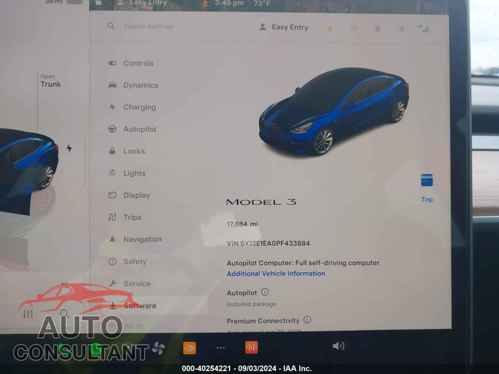 TESLA MODEL 3 2023 - 5YJ3E1EA0PF433884