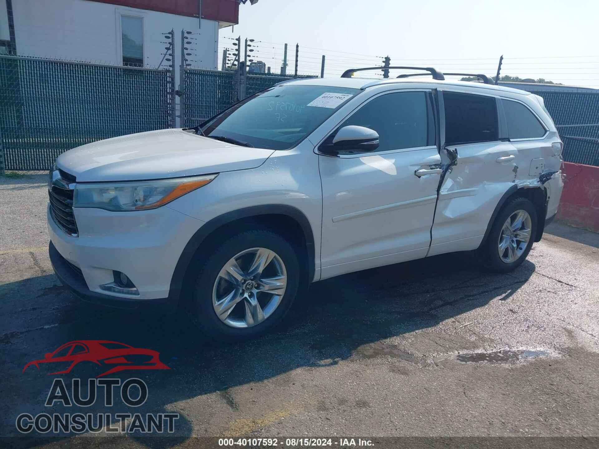 TOYOTA HIGHLANDER 2016 - 5TDDKRFH9GS266573