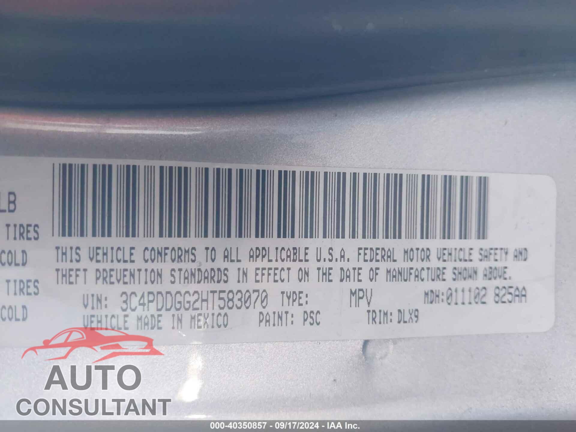 DODGE JOURNEY 2017 - 3C4PDDGG2HT583070