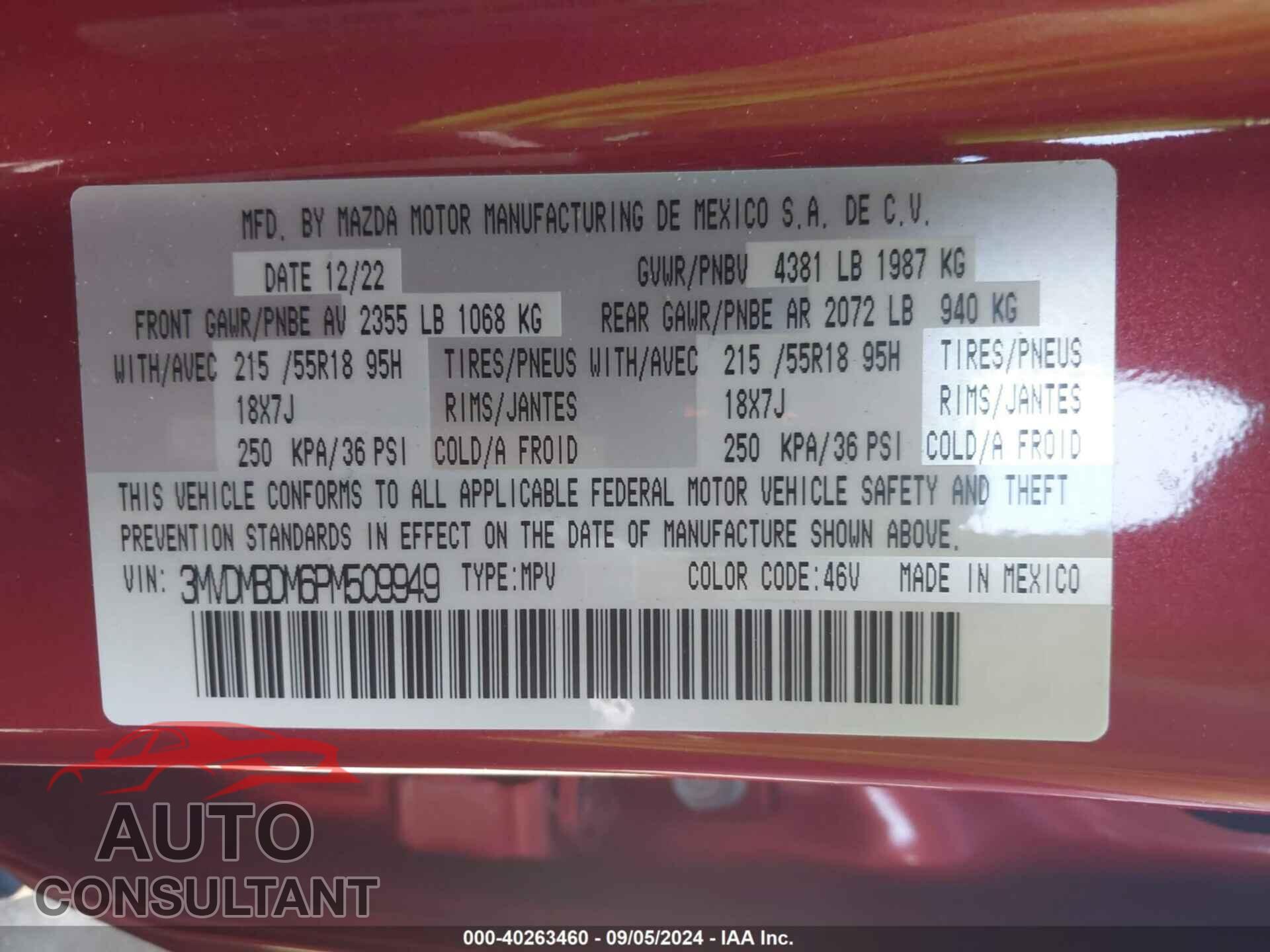 MAZDA CX-30 2023 - 3MVDMBDM6PM509949
