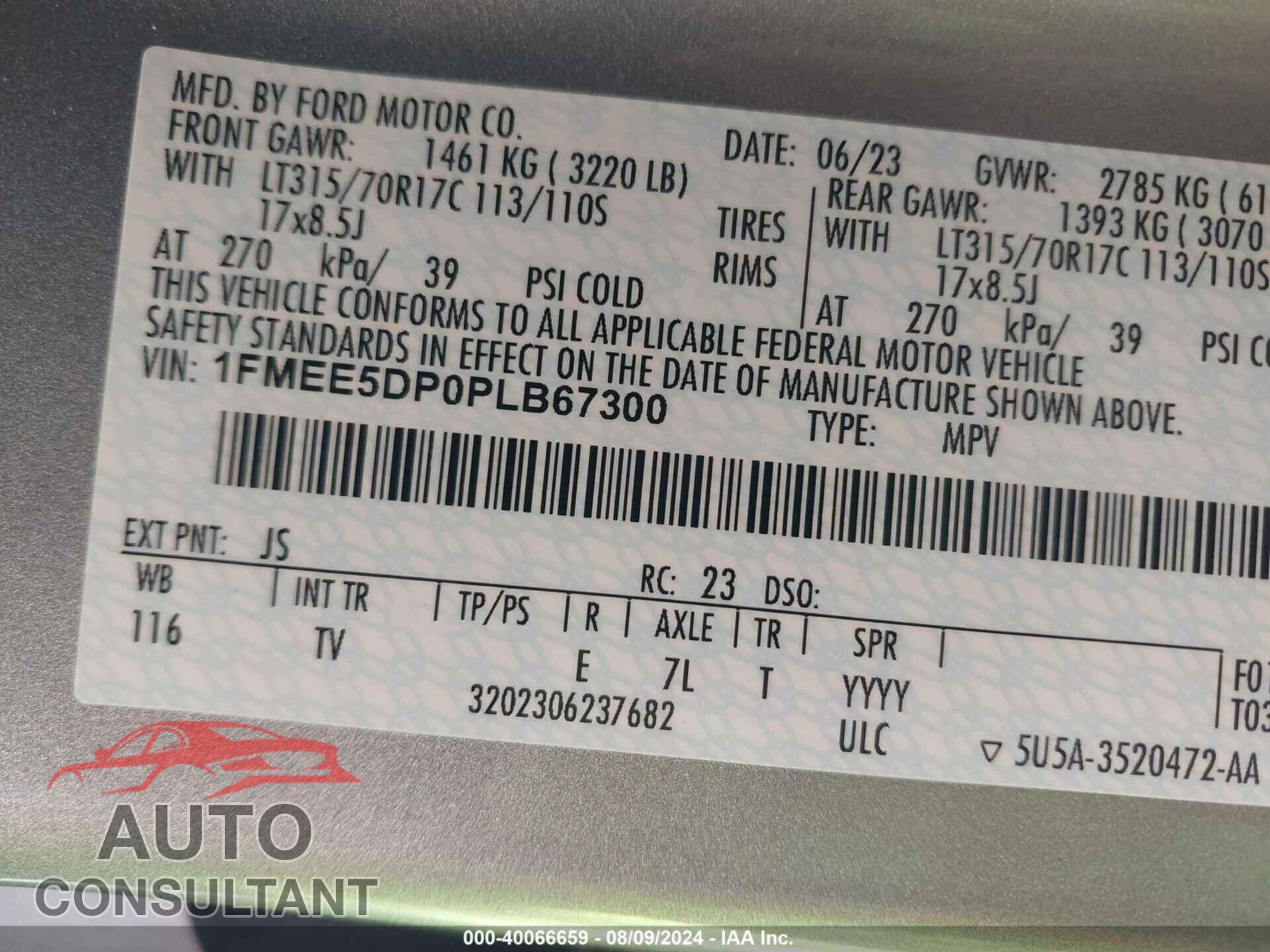 FORD BRONCO 2023 - 1FMEE5DP0PLB67300