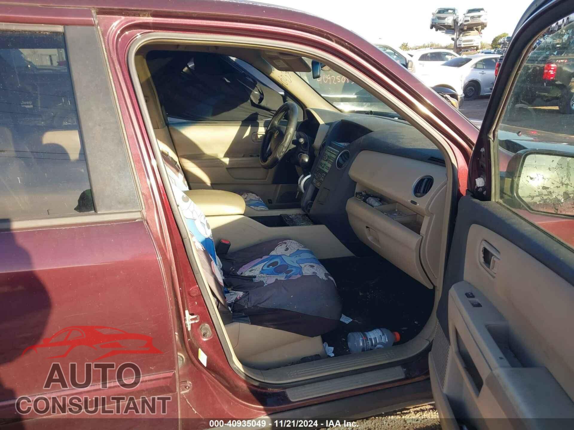 HONDA PILOT 2009 - 5FNYF38529B001006