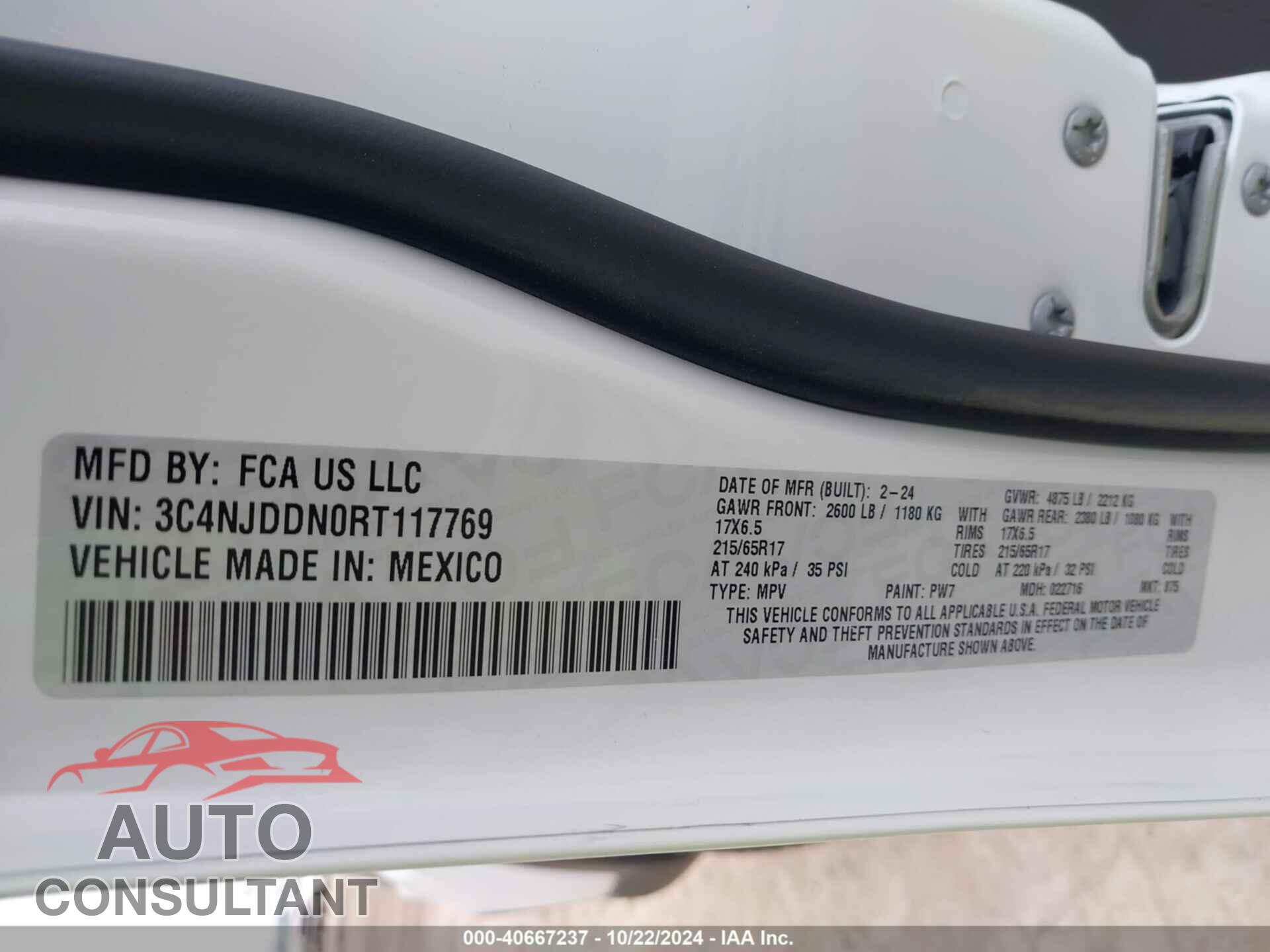 JEEP COMPASS 2024 - 3C4NJDDN0RT117769
