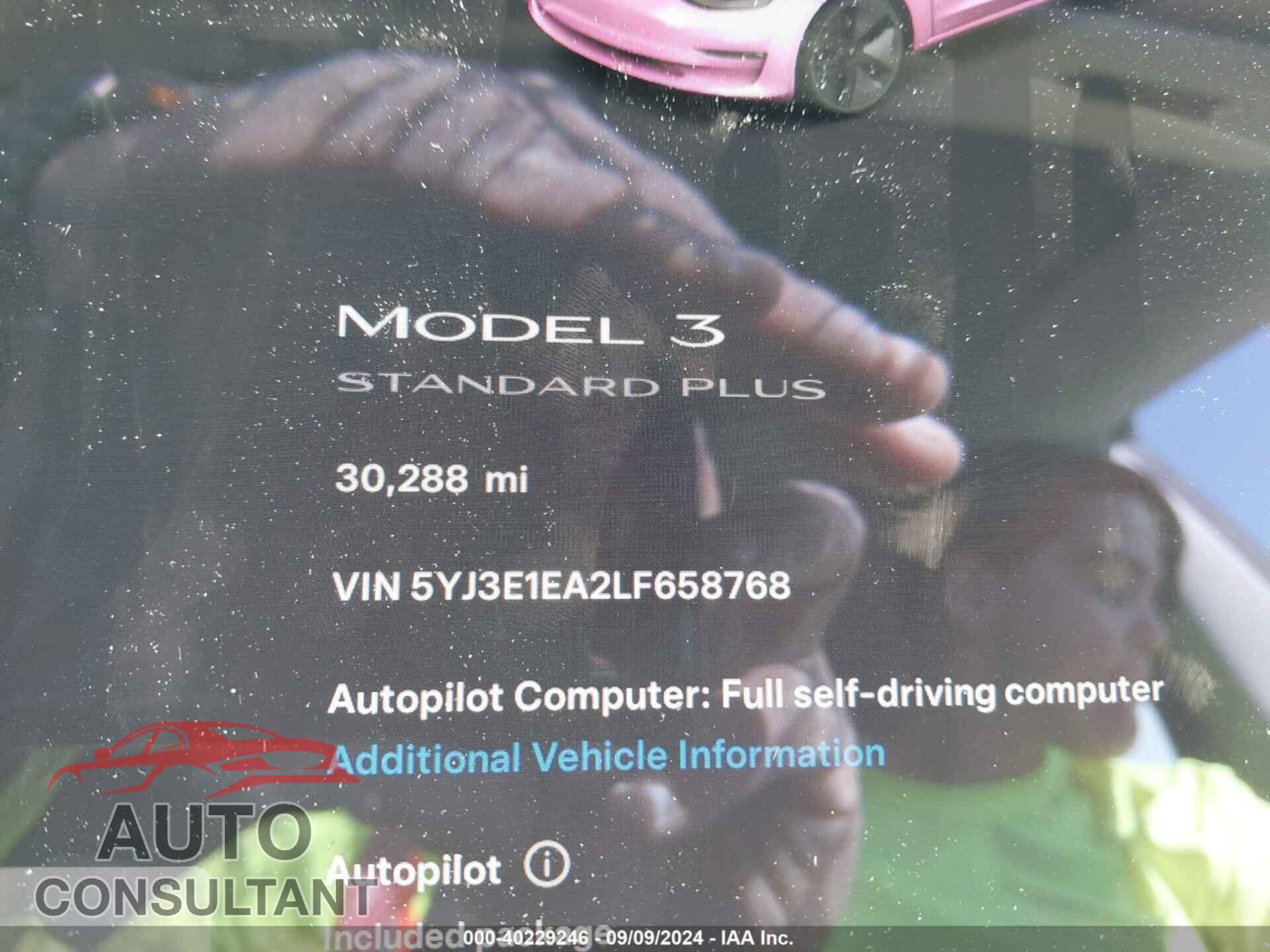 TESLA MODEL 3 2020 - 5YJ3E1EA2LF658768