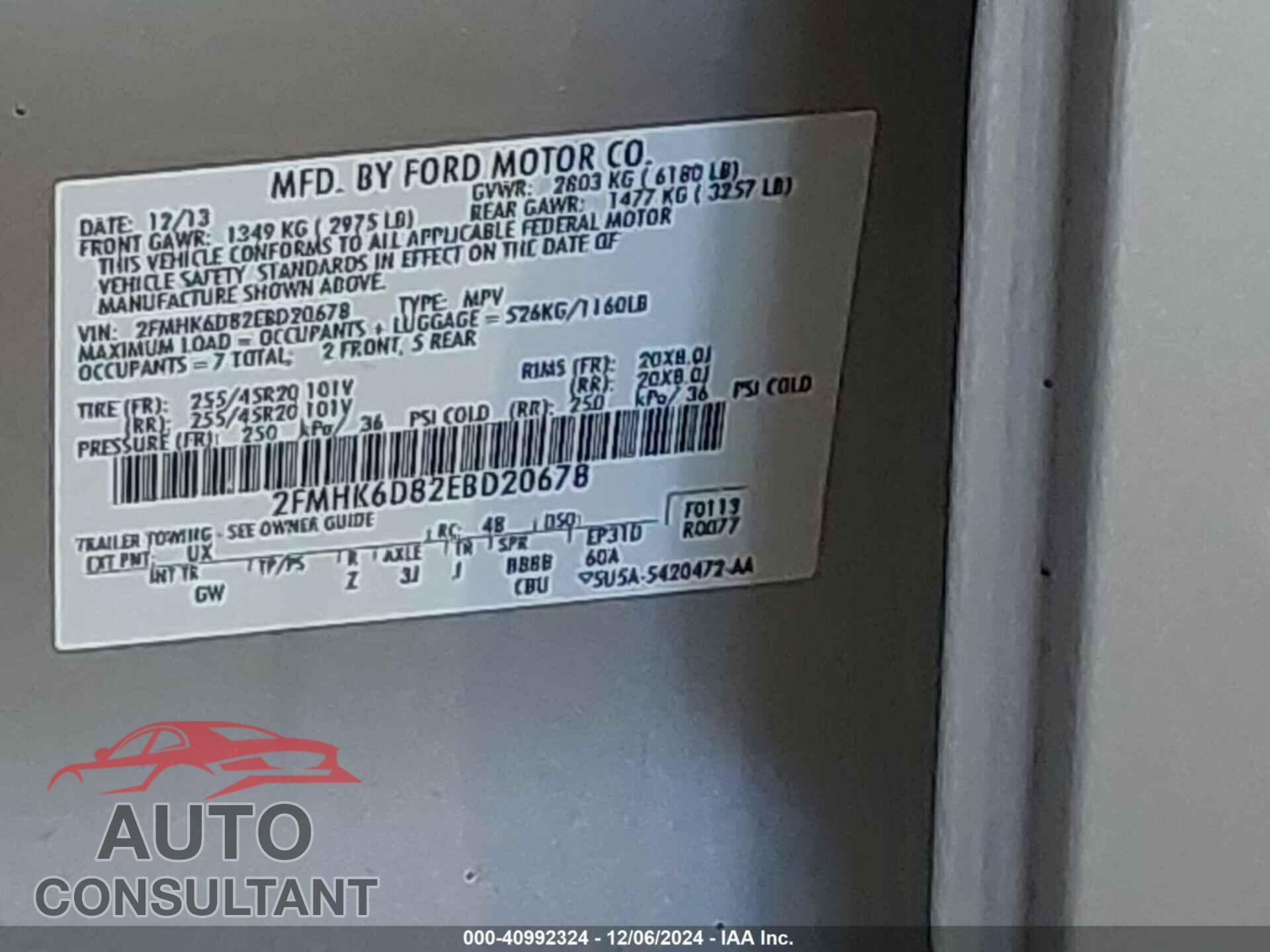 FORD FLEX 2014 - 2FMHK6D82EBD20678