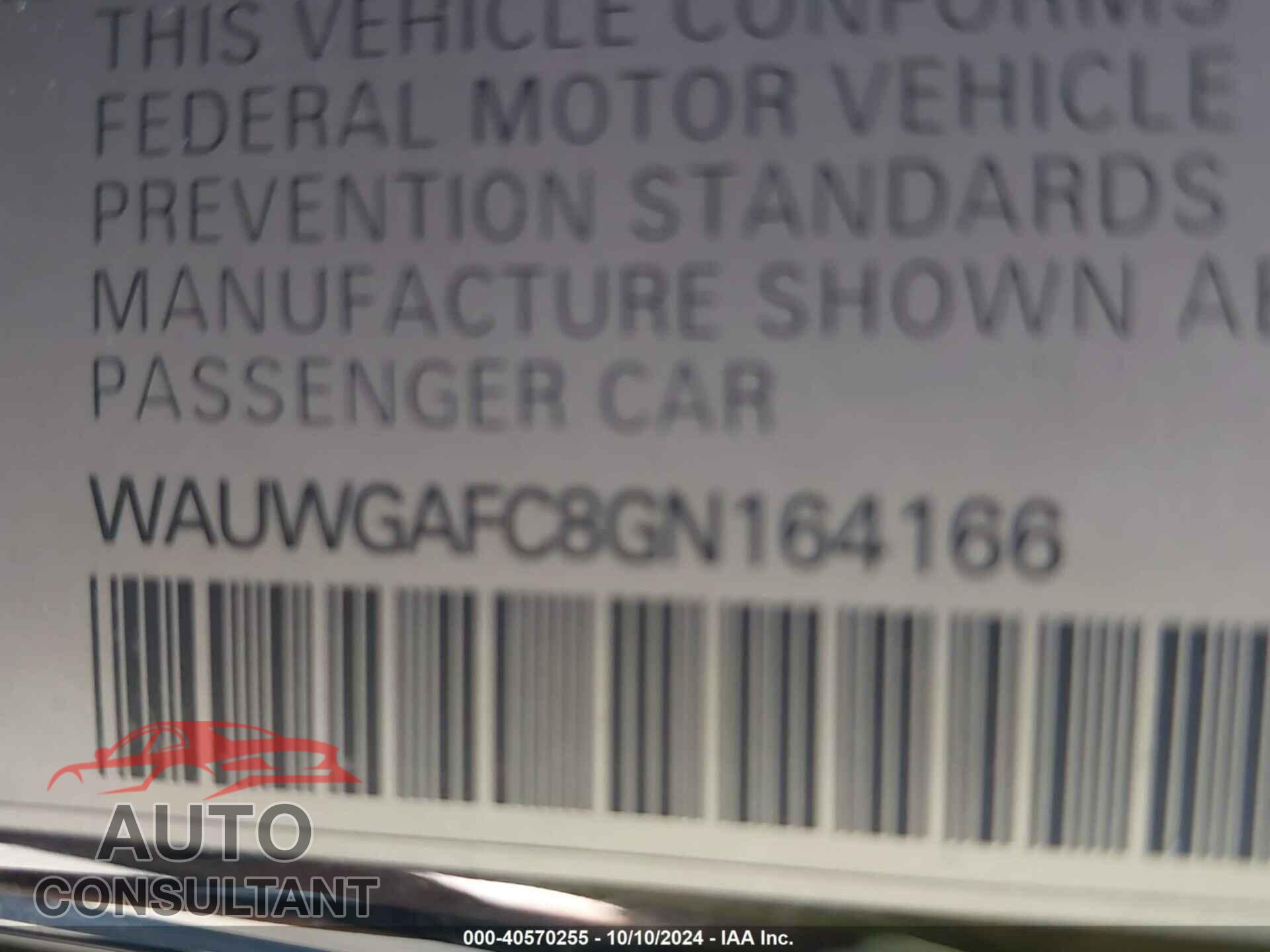 AUDI A7 2016 - WAUWGAFC8GN164166