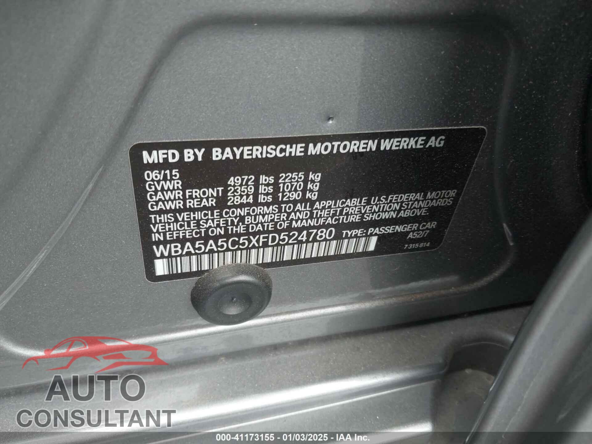 BMW 528I 2015 - WBA5A5C5XFD524780