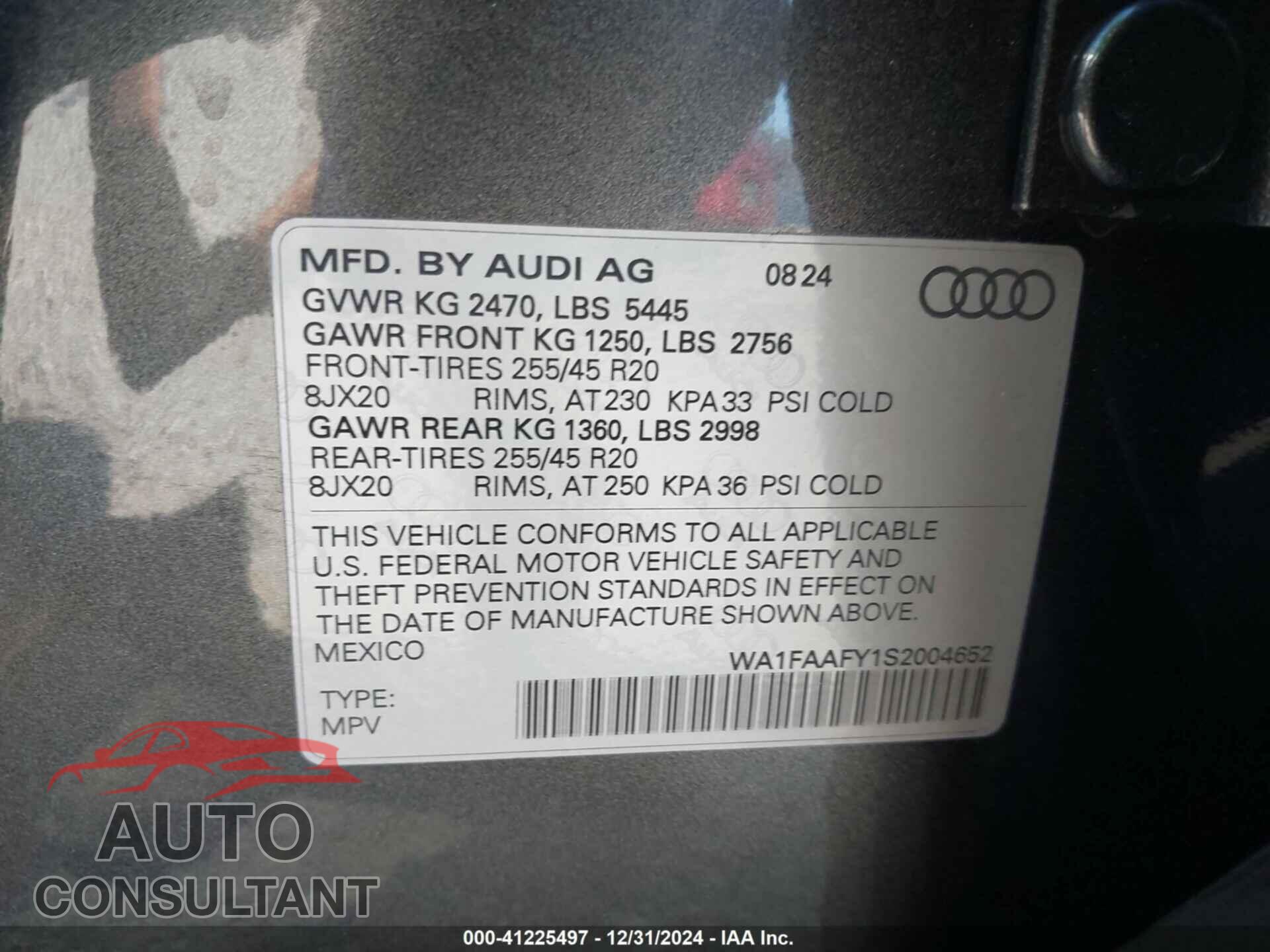AUDI Q5 2025 - WA1FAAFY1S2004652