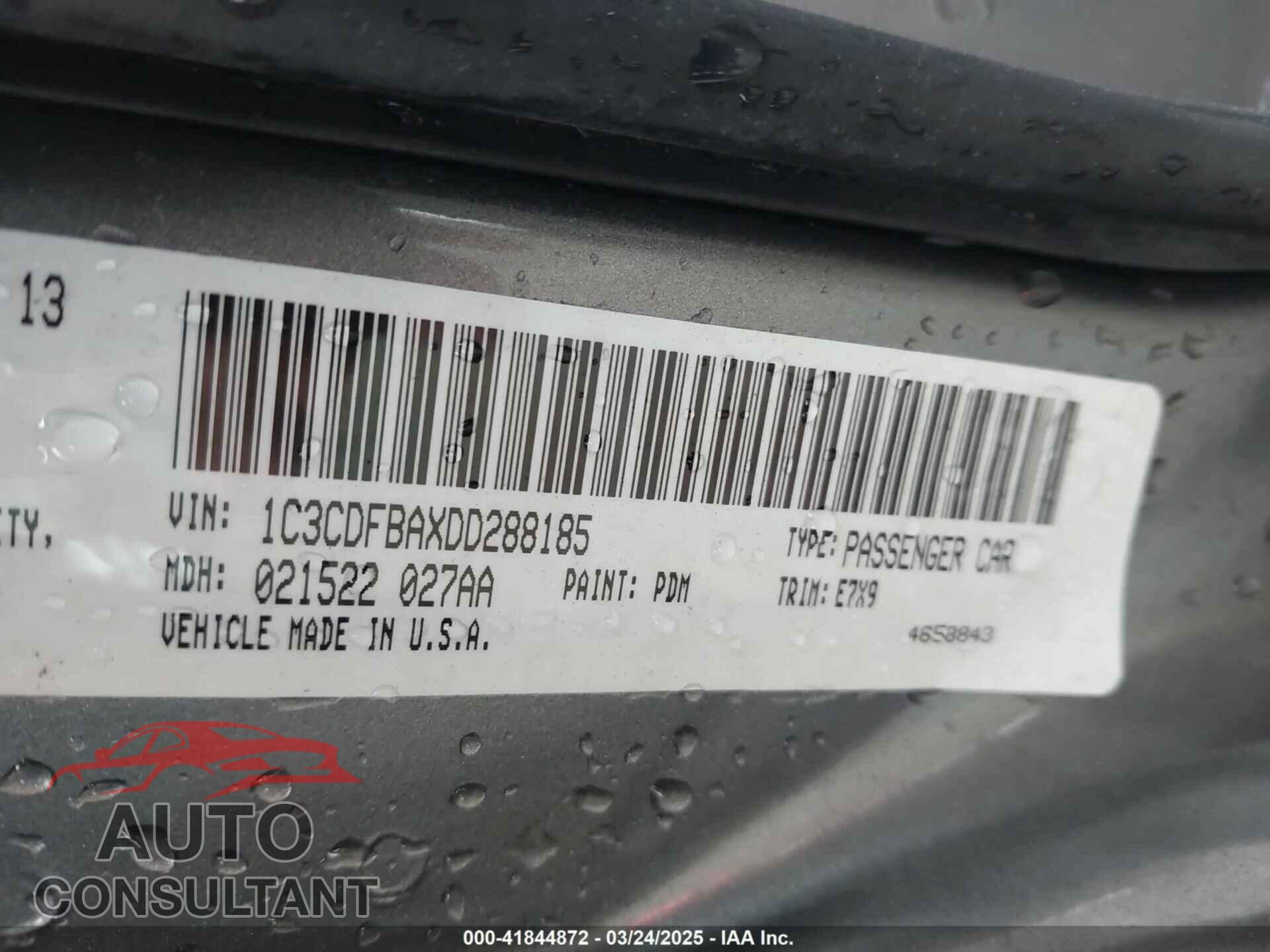 DODGE DART 2013 - 1C3CDFBAXDD288185
