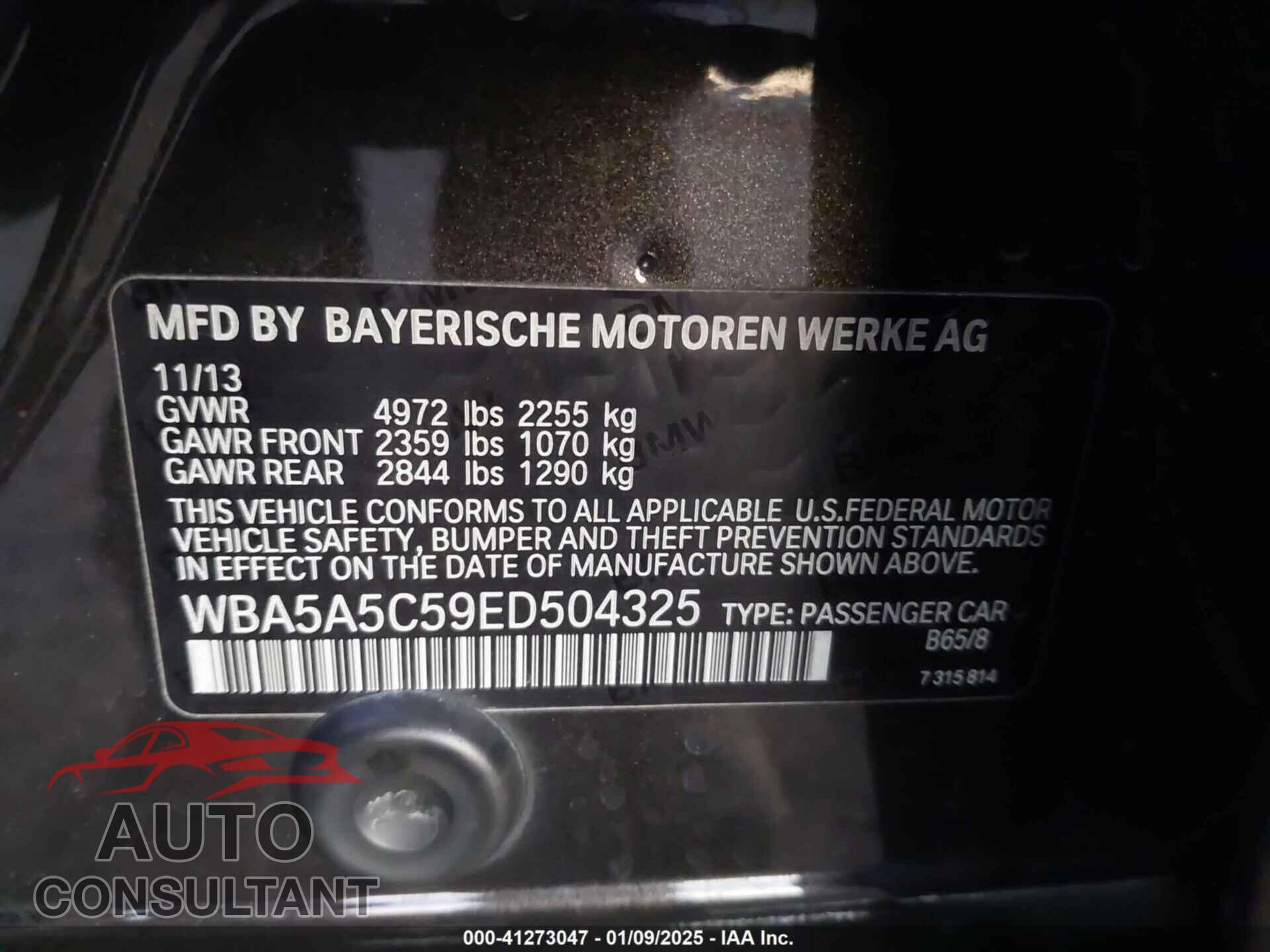 BMW 528I 2014 - WBA5A5C59ED504325
