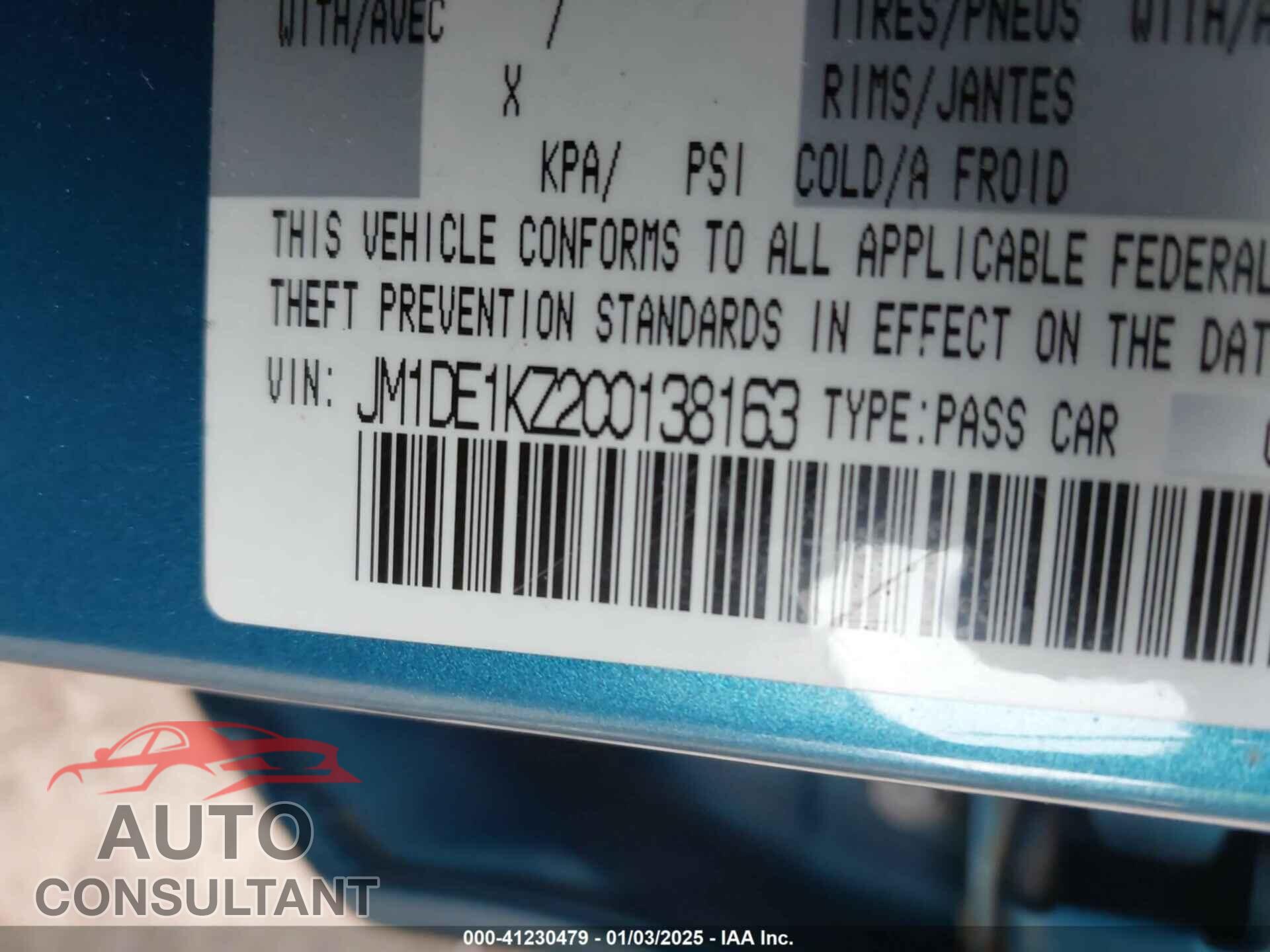 MAZDA MAZDA2 2012 - JM1DE1KZ2C0138163