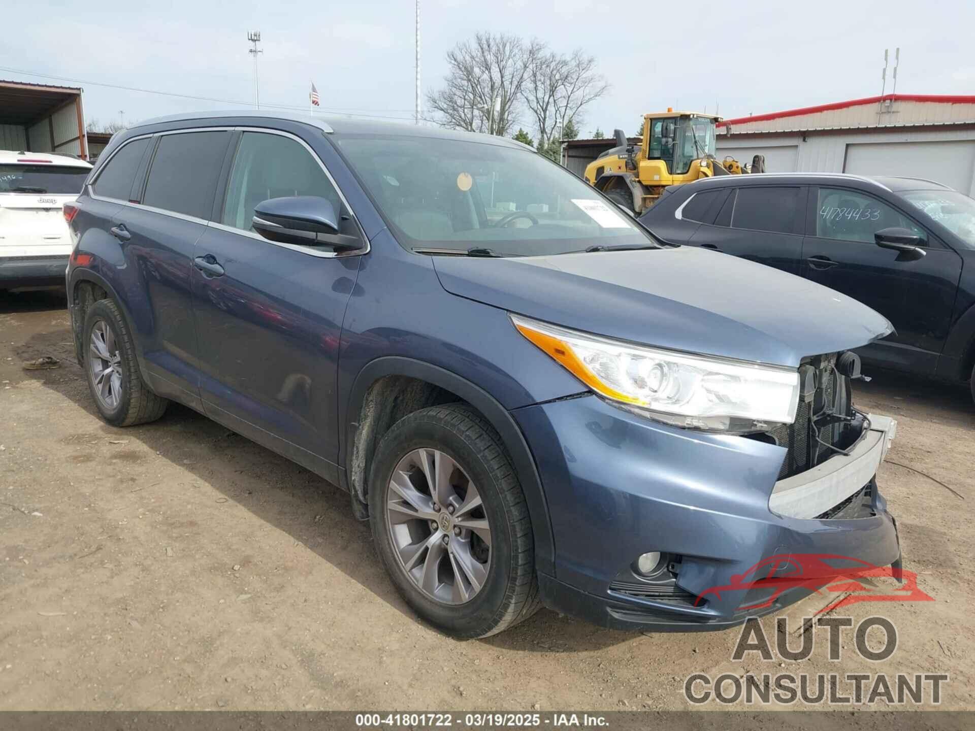TOYOTA HIGHLANDER 2015 - 5TDJKRFH5FS142429