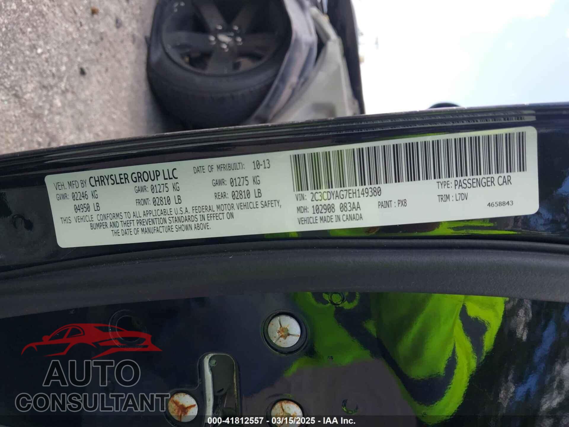 DODGE CHALLENGER 2014 - 2C3CDYAG7EH149380