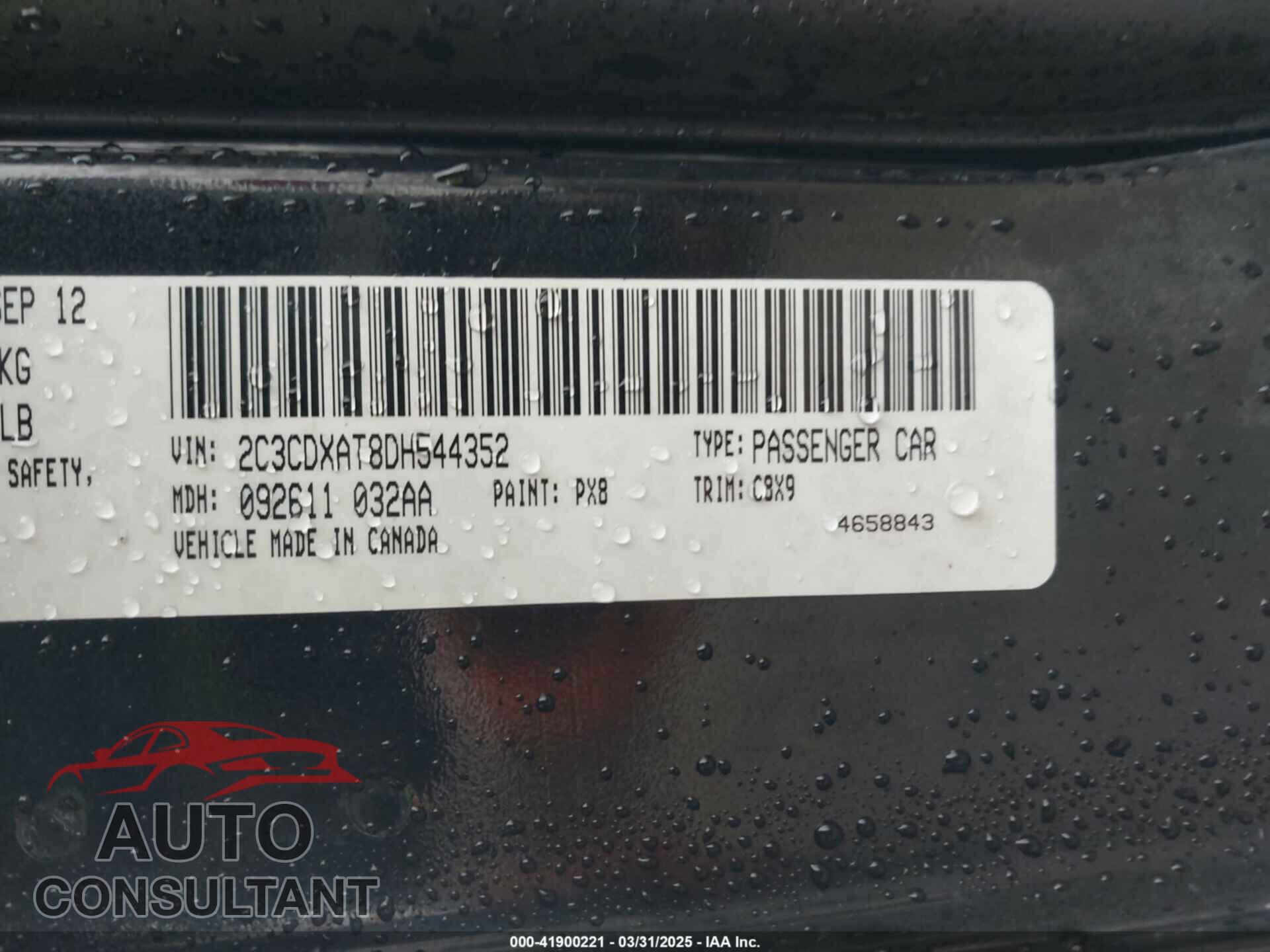 DODGE CHARGER 2013 - 2C3CDXAT8DH544352