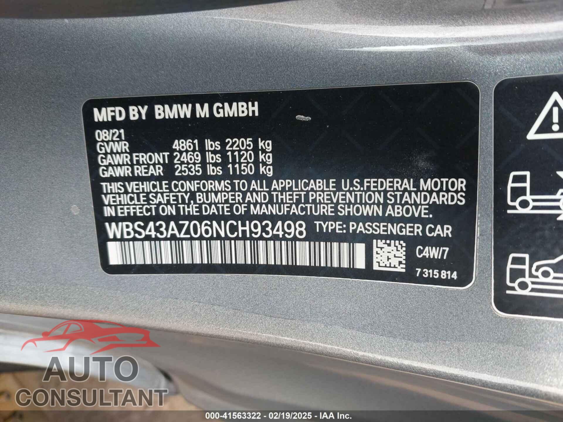 BMW M4 2022 - WBS43AZ06NCH93498