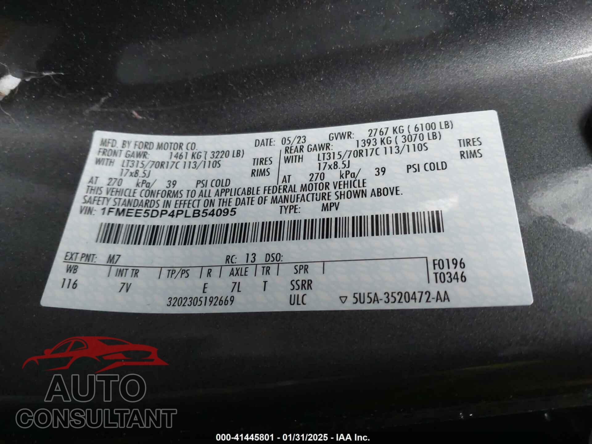 FORD BRONCO 2023 - 1FMEE5DP4PLB54095