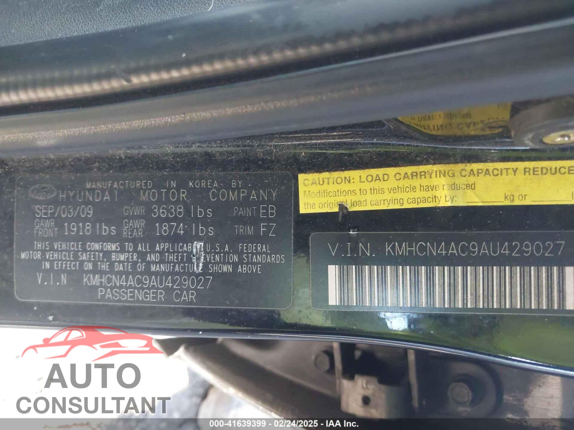 HYUNDAI ACCENT 2010 - KMHCN4AC9AU429027