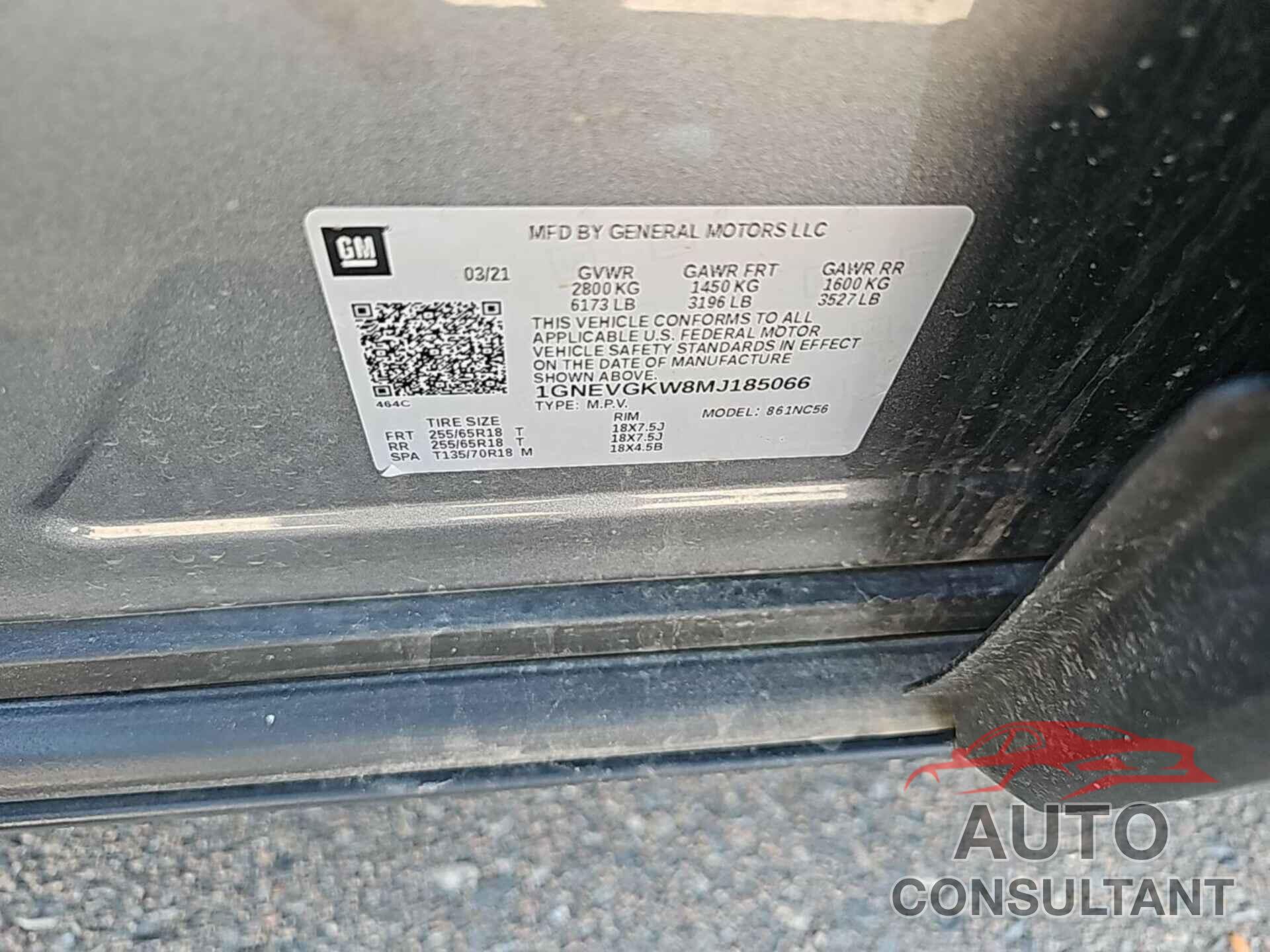 CHEVROLET TRAVERSE 2021 - 1GNEVGKW8MJ185066