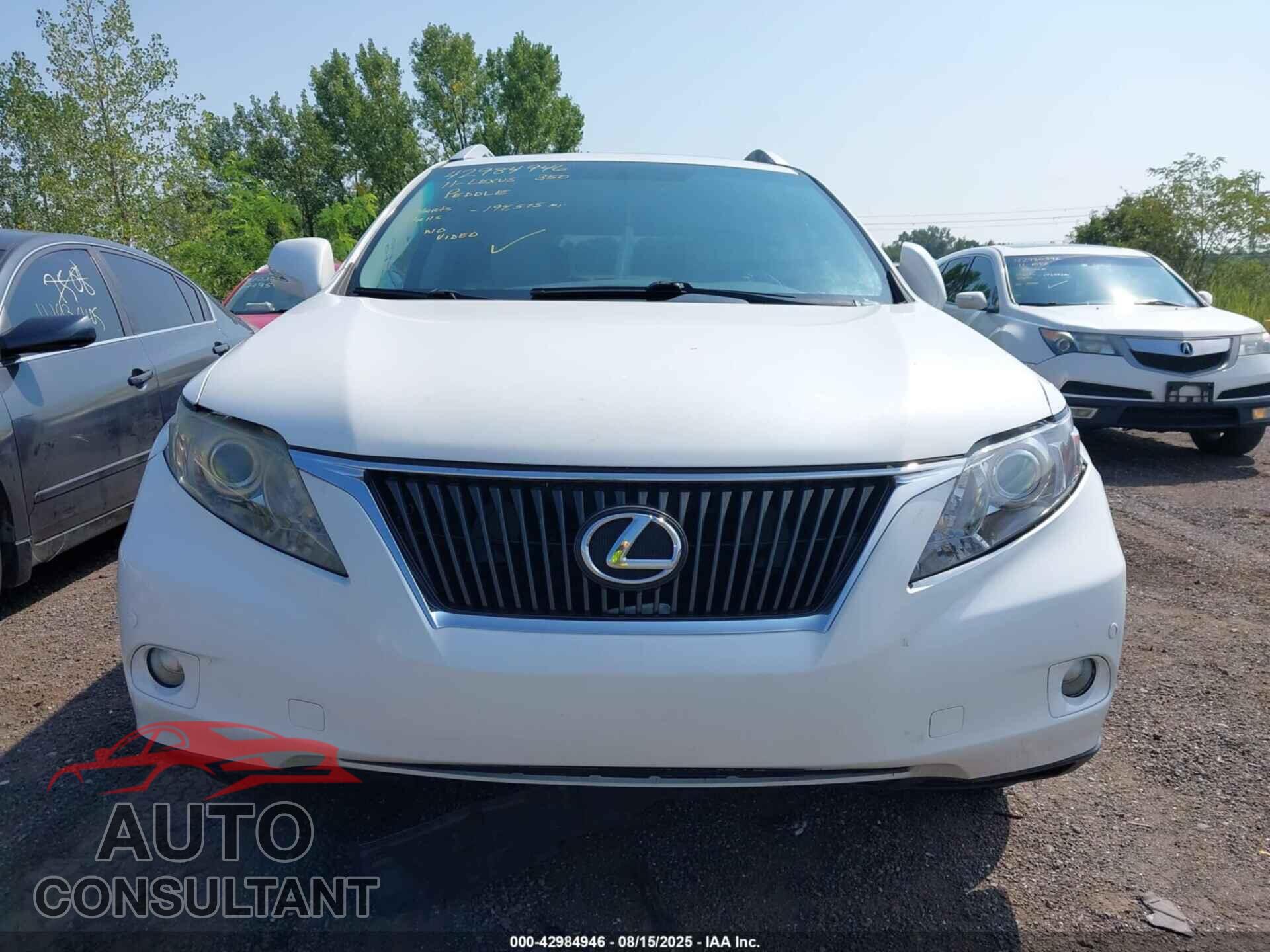 LEXUS RX 350 2011 - 2T2BK1BAXBC118821
