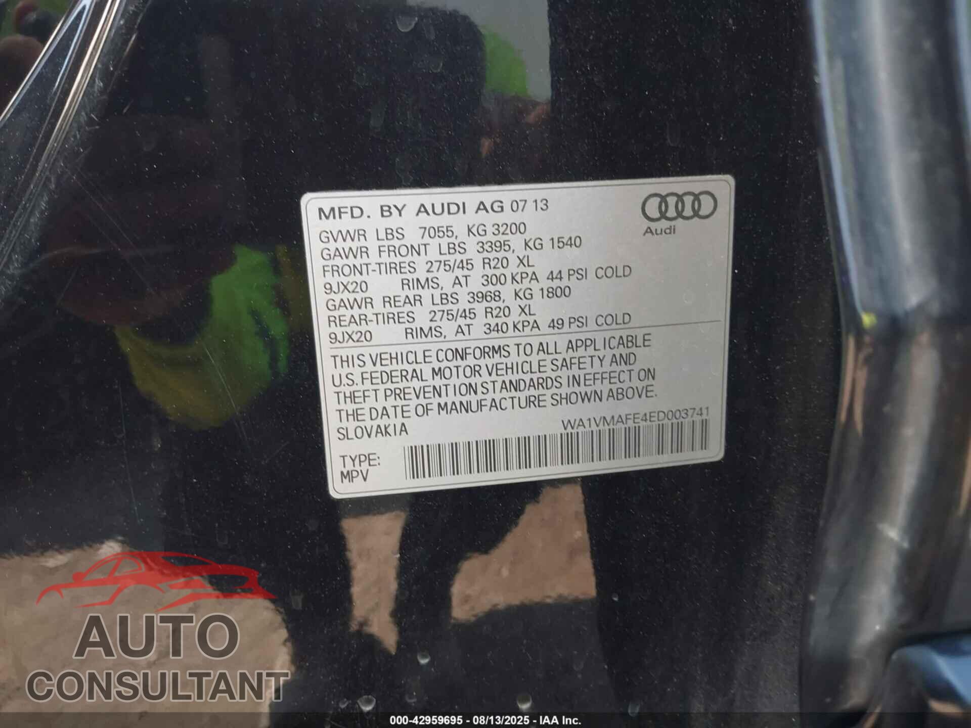 AUDI Q7 2014 - WA1VMAFE4ED003741