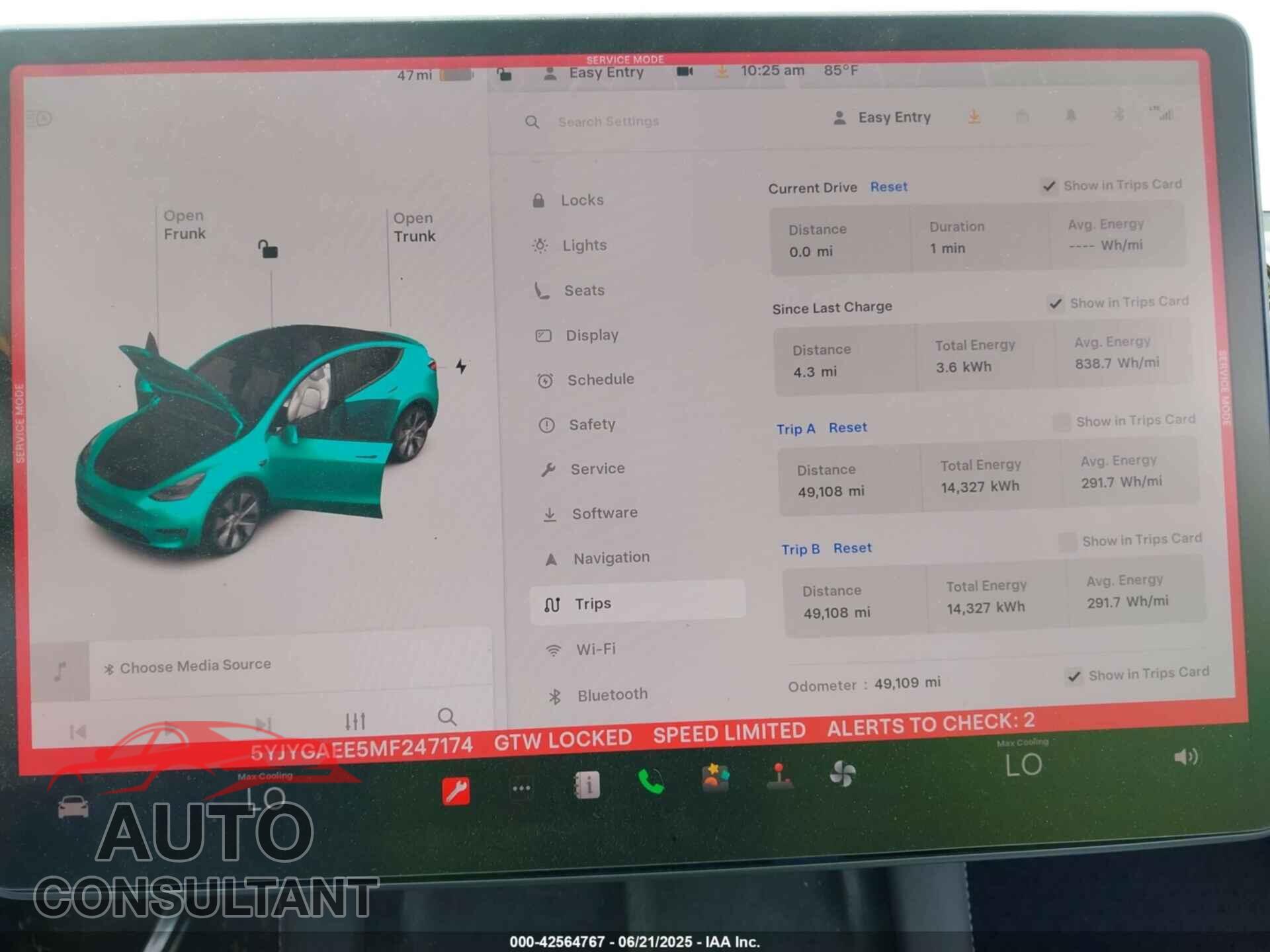 TESLA MODEL Y 2021 - 5YJYGAEE5MF247174