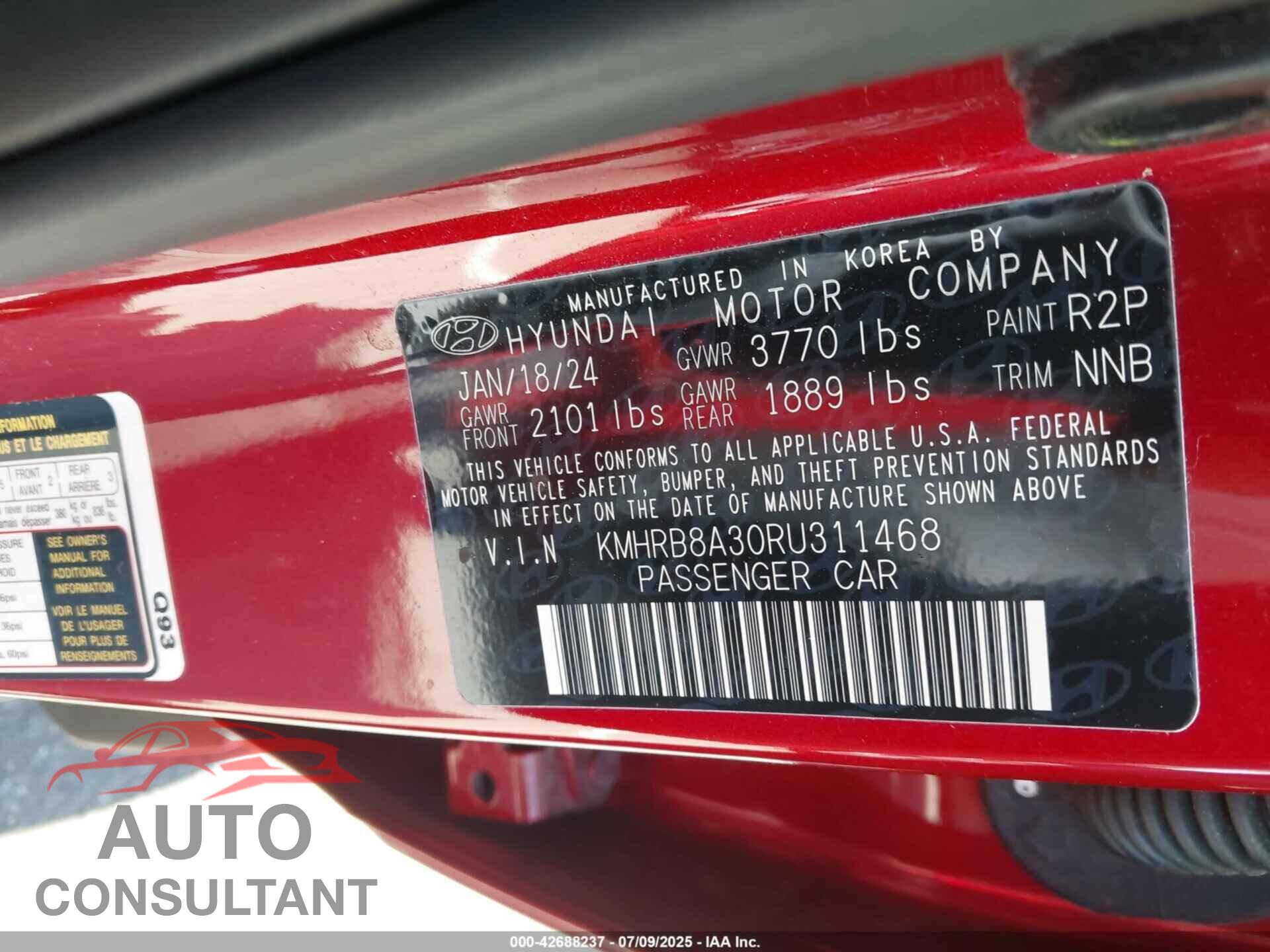 HYUNDAI VENUE 2024 - KMHRB8A30RU311468