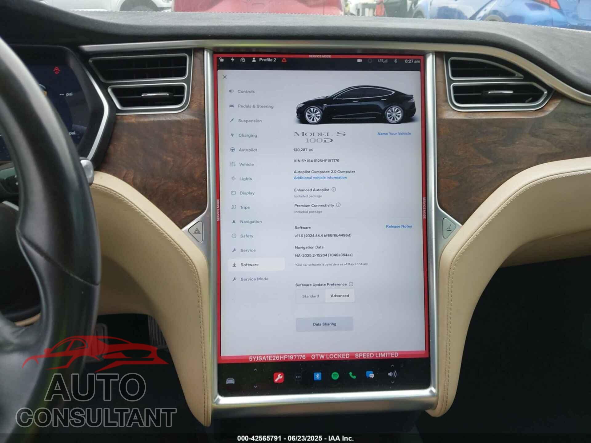 TESLA MODEL S 2017 - 5YJSA1E26HF197176