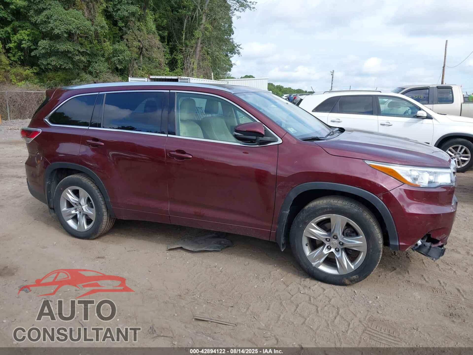 TOYOTA HIGHLANDER 2015 - 5TDDKRFH5FS161849