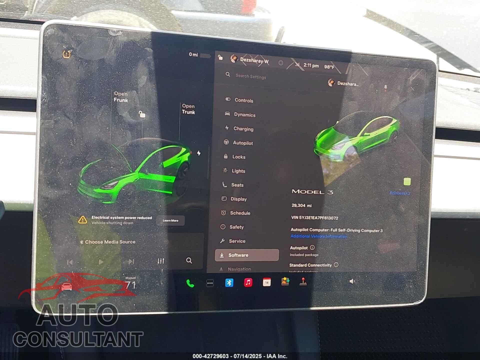 TESLA MODEL 3 2023 - 5YJ3E1EA7PF613072