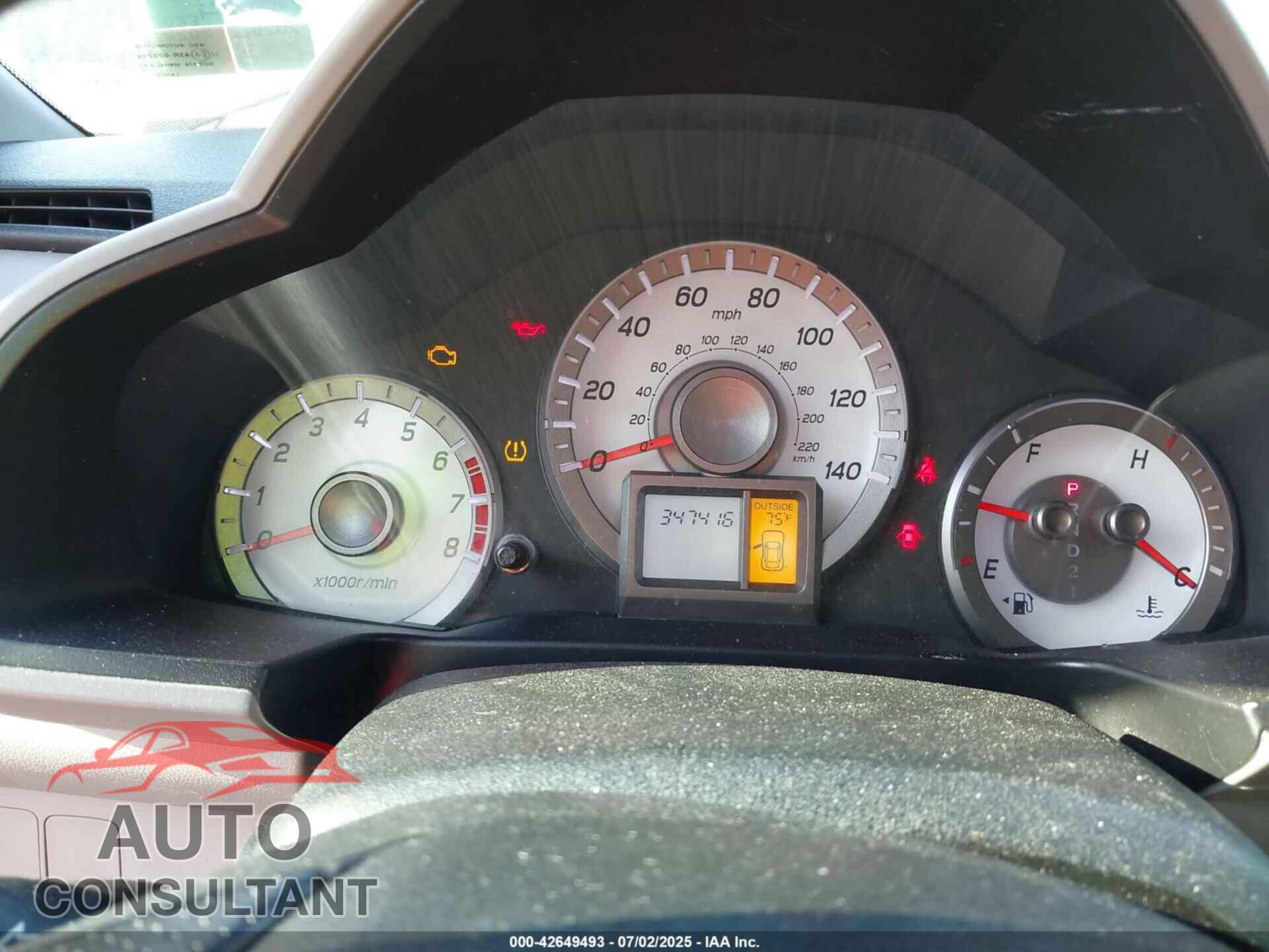 HONDA PILOT 2012 - 5FNYF4H62CB086015