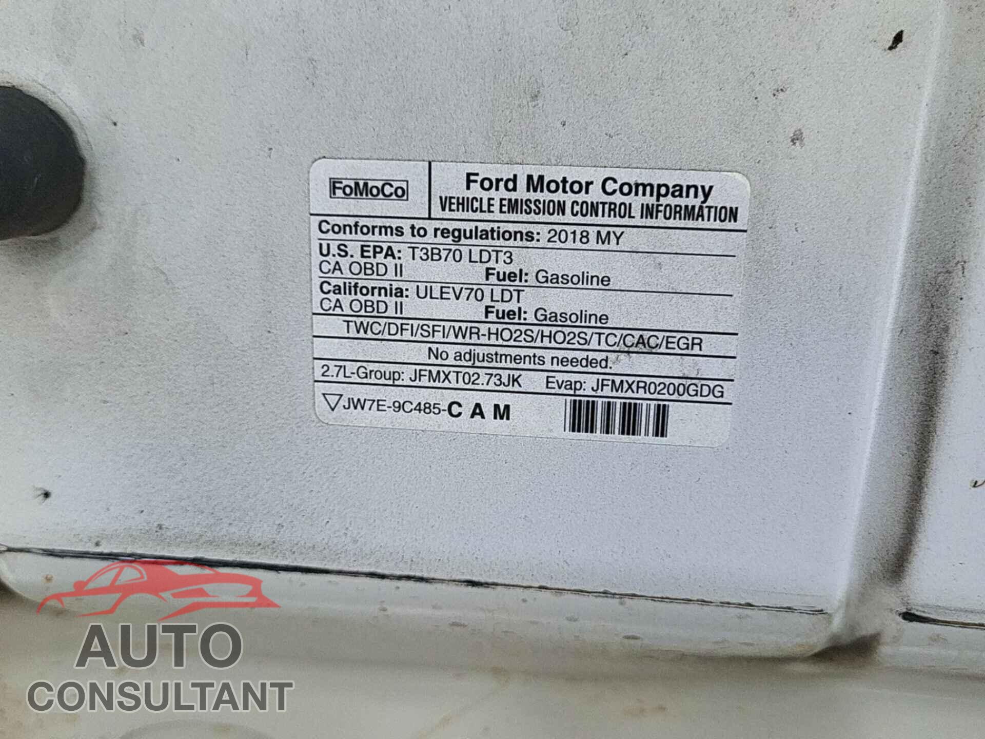 FORD F150 2018 - 1FTMF1CPXJKF17309