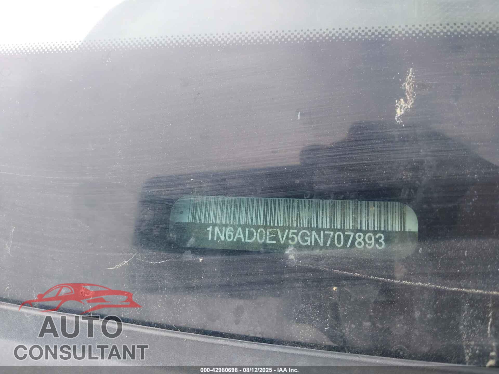 NISSAN FRONTIER 2016 - 1N6AD0EV5GN707893