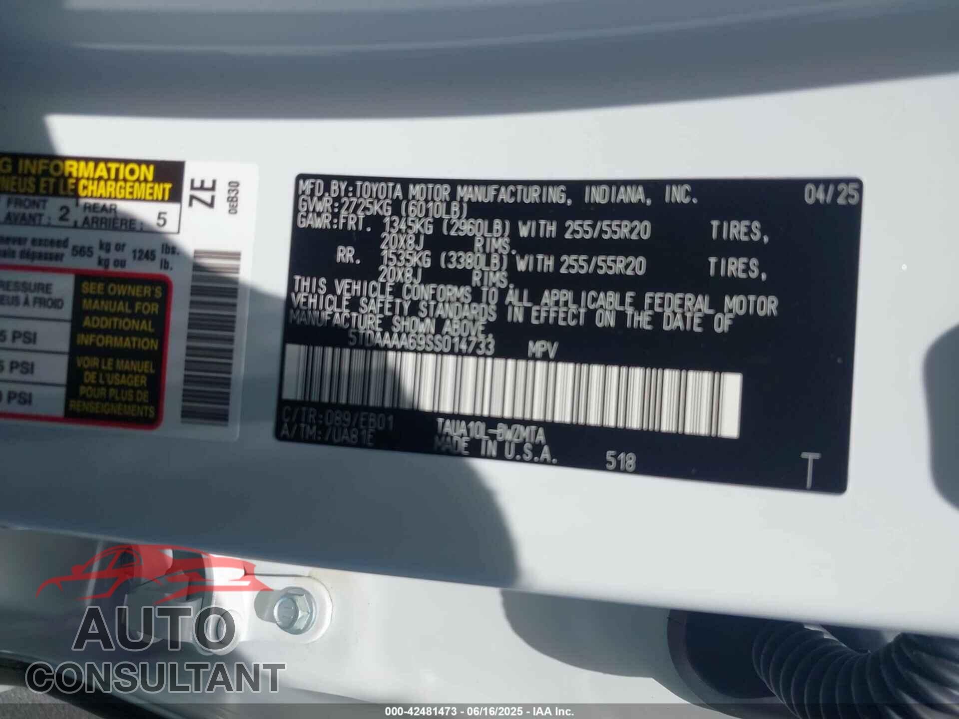 LEXUS TX 350 2025 - 5TDAAAA69SS014733