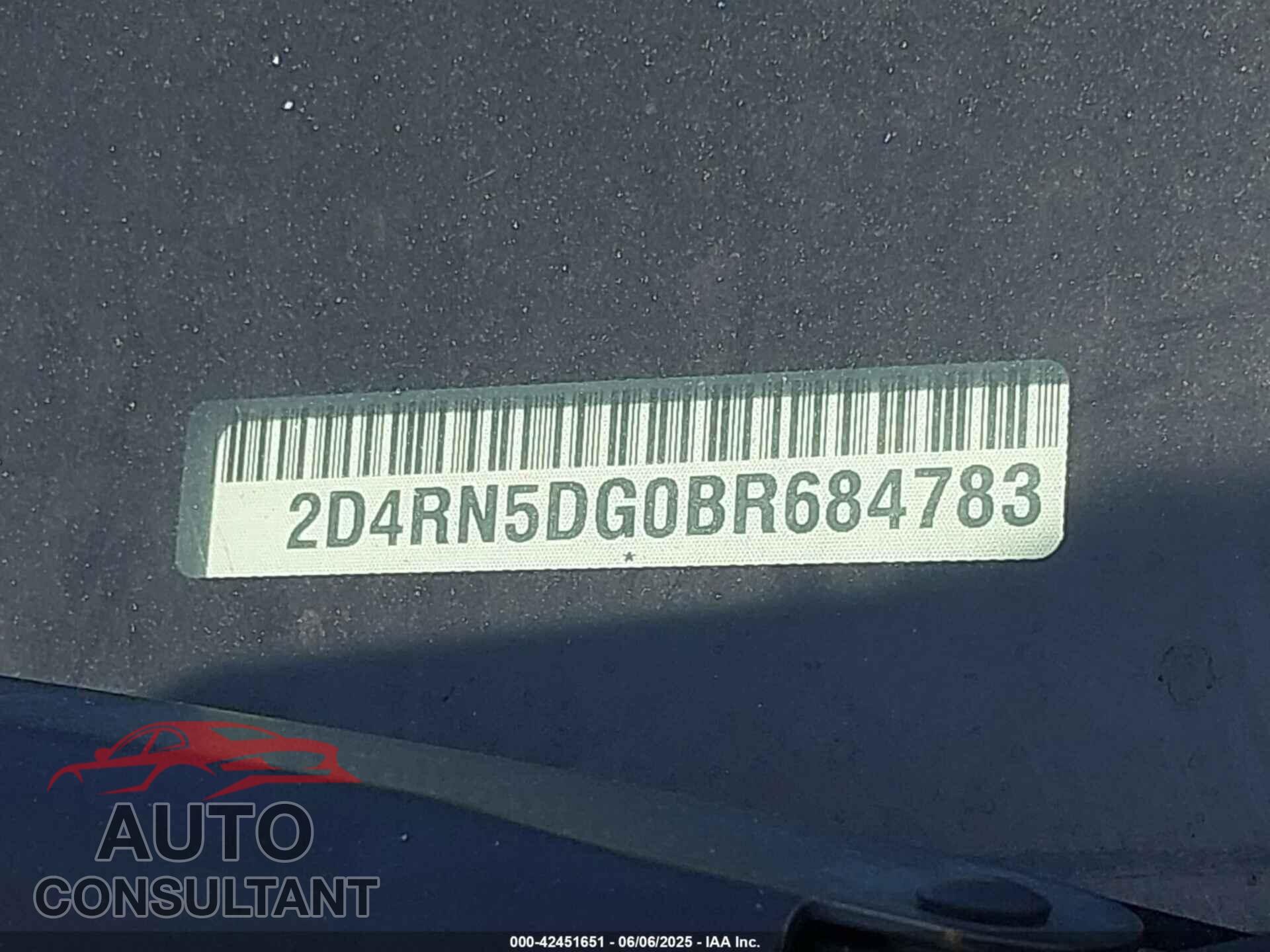 DODGE GRAND CARAVAN 2011 - 2D4RN5DG0BR684783