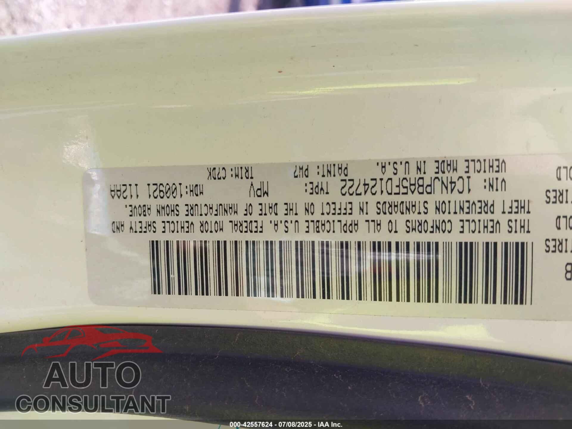 JEEP PATRIOT 2015 - 1C4NJPBA5FD124722