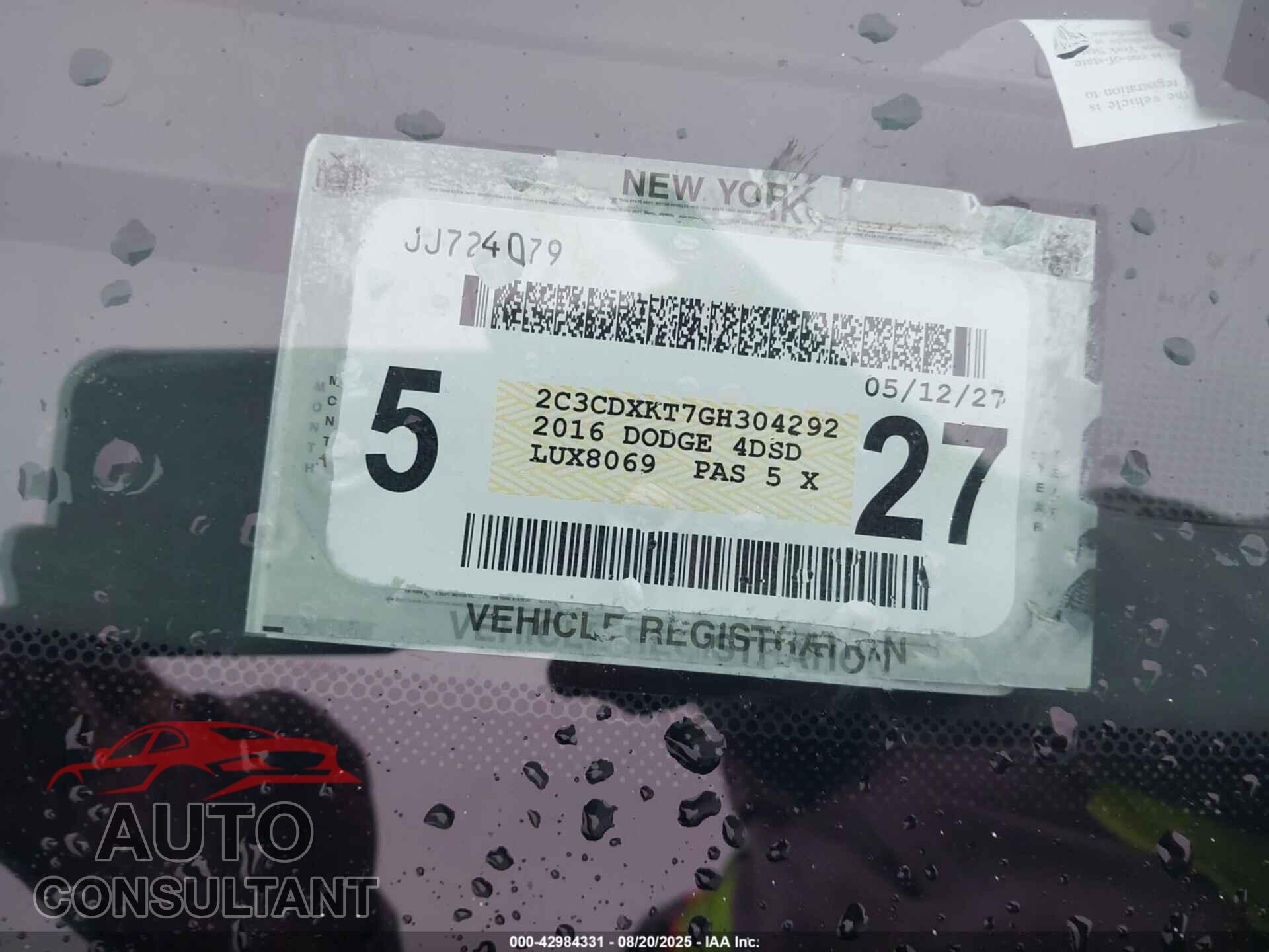 DODGE CHARGER 2016 - 2C3CDXKT7GH304292