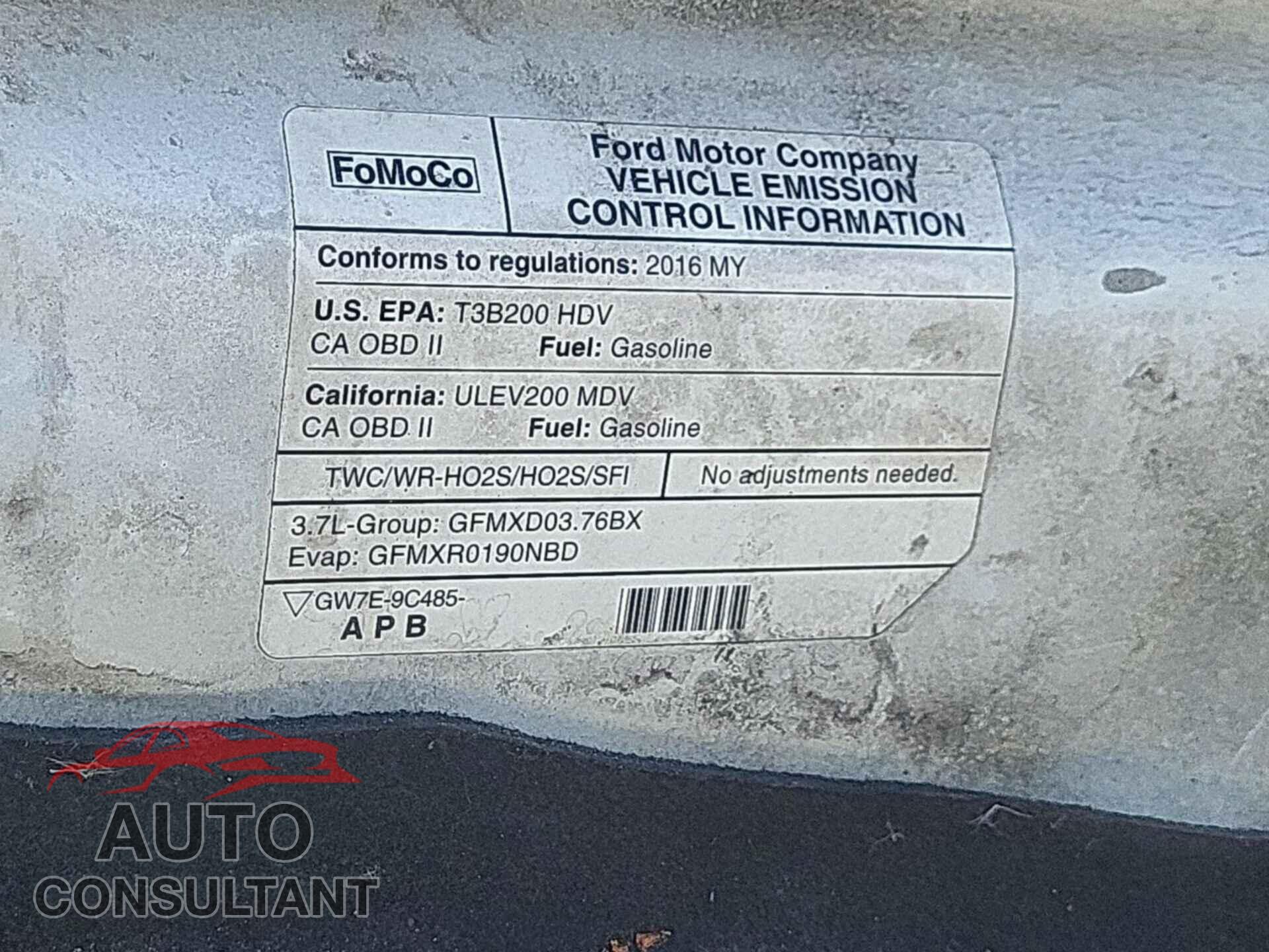 FORD TRANSIT 2016 - 1FTYE1YM0GKB18548