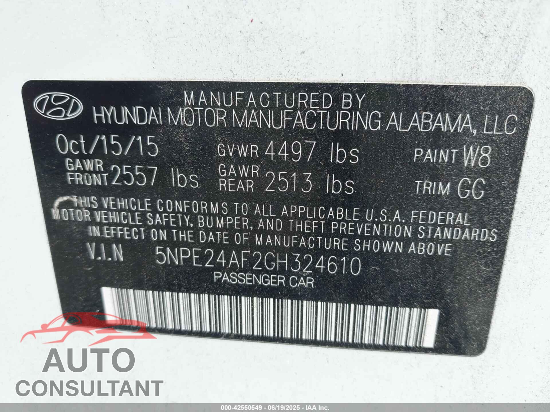 HYUNDAI SONATA 2016 - 5NPE24AF2GH324610
