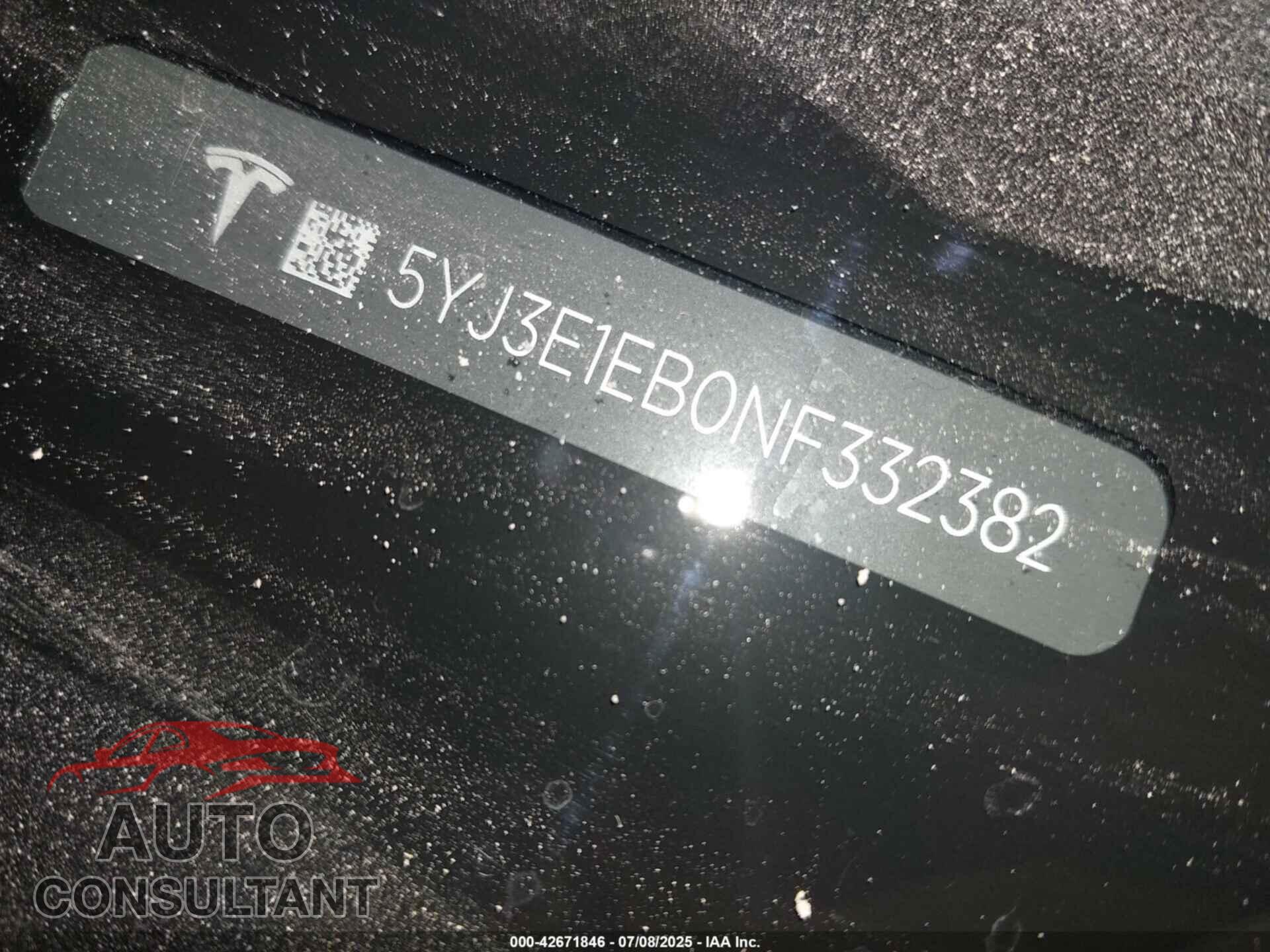 TESLA MODEL 3 2022 - 5YJ3E1EB0NF332382