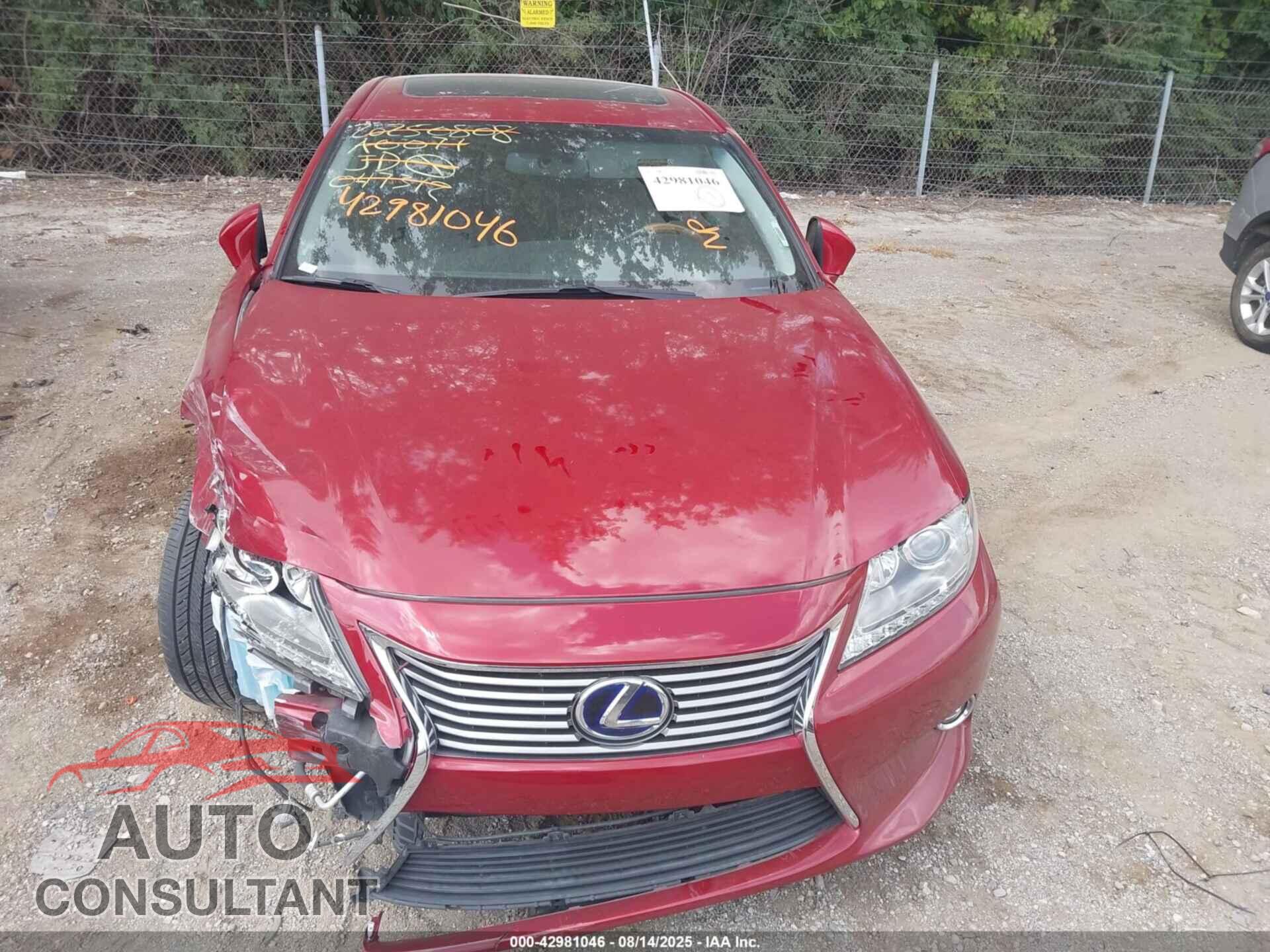 LEXUS ES 300H 2014 - JTHBW1GG7E2047312