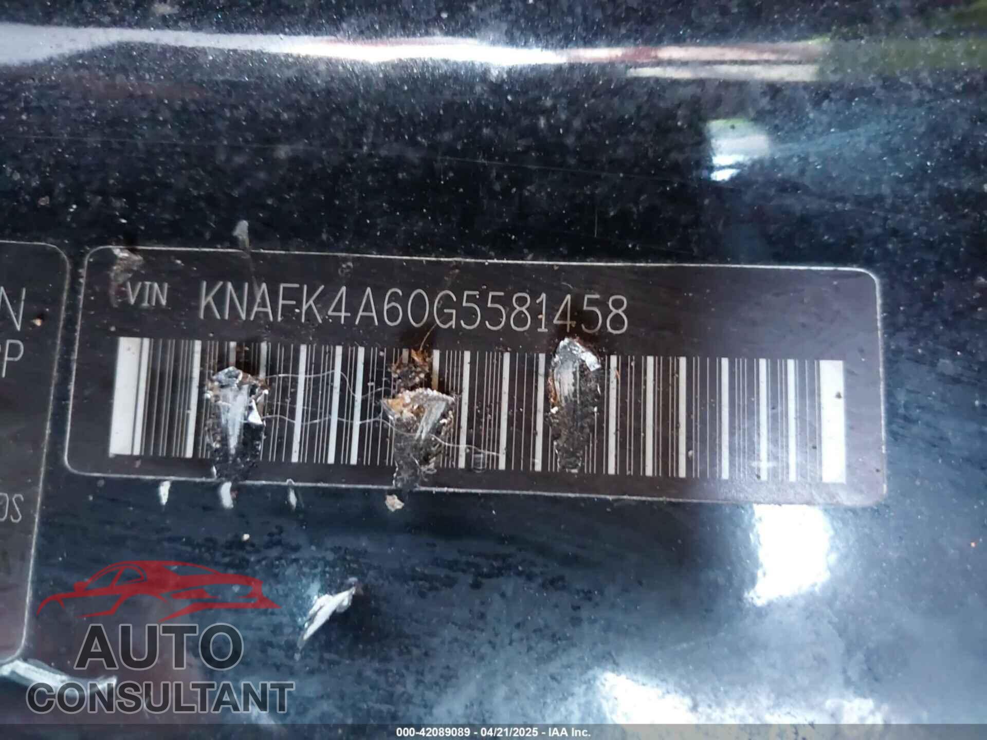KIA FORTE 2016 - KNAFK4A60G5581458