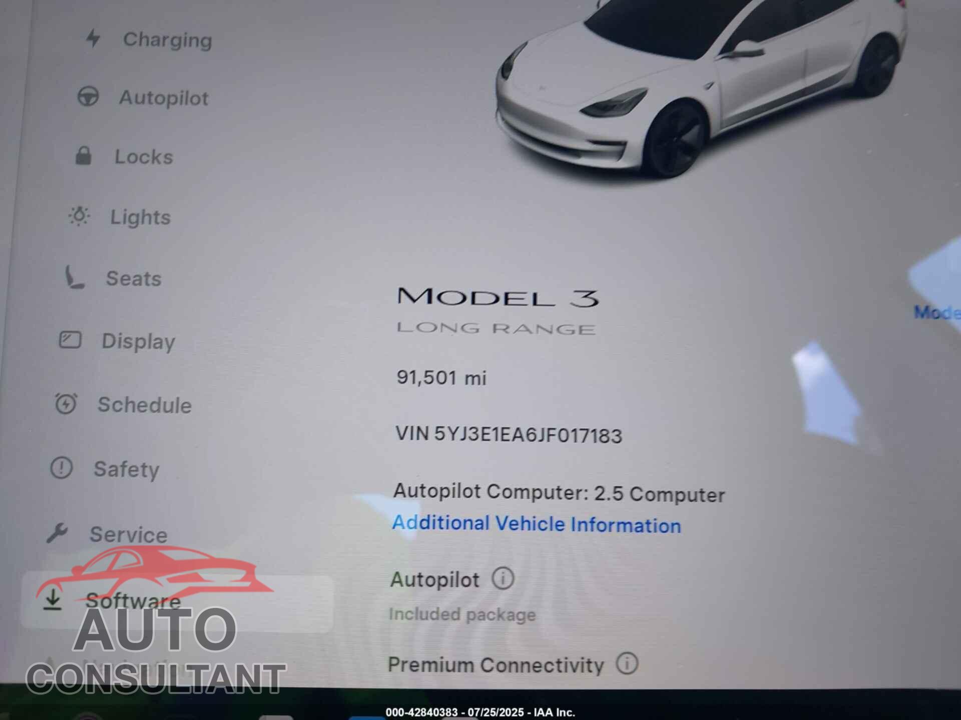 TESLA MODEL 3 2018 - 5YJ3E1EA6JF017183
