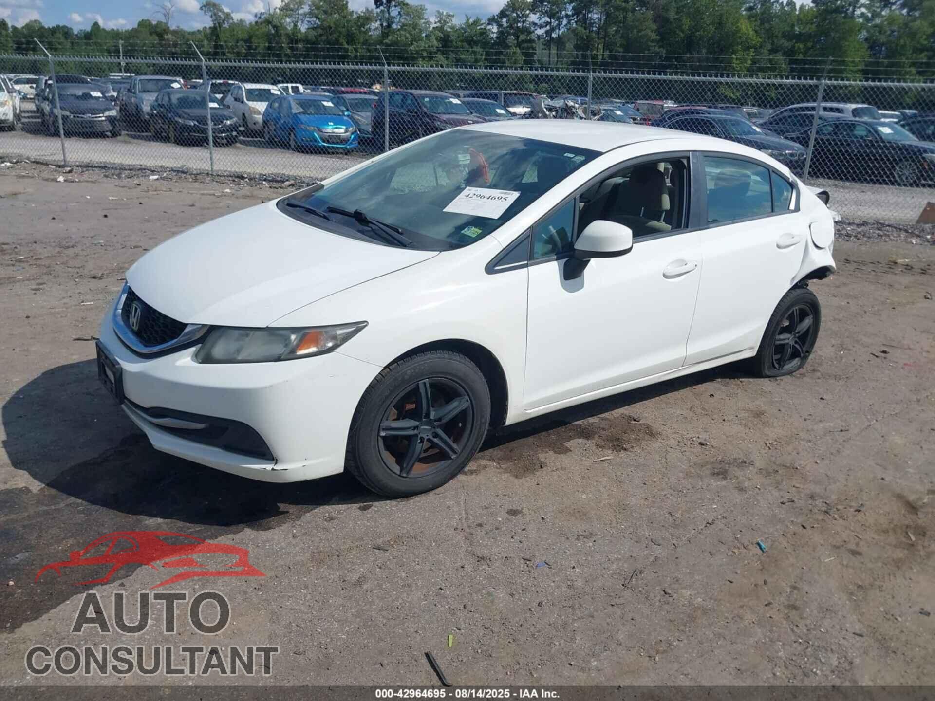 HONDA CIVIC 2013 - 19XFB2F56DE286839