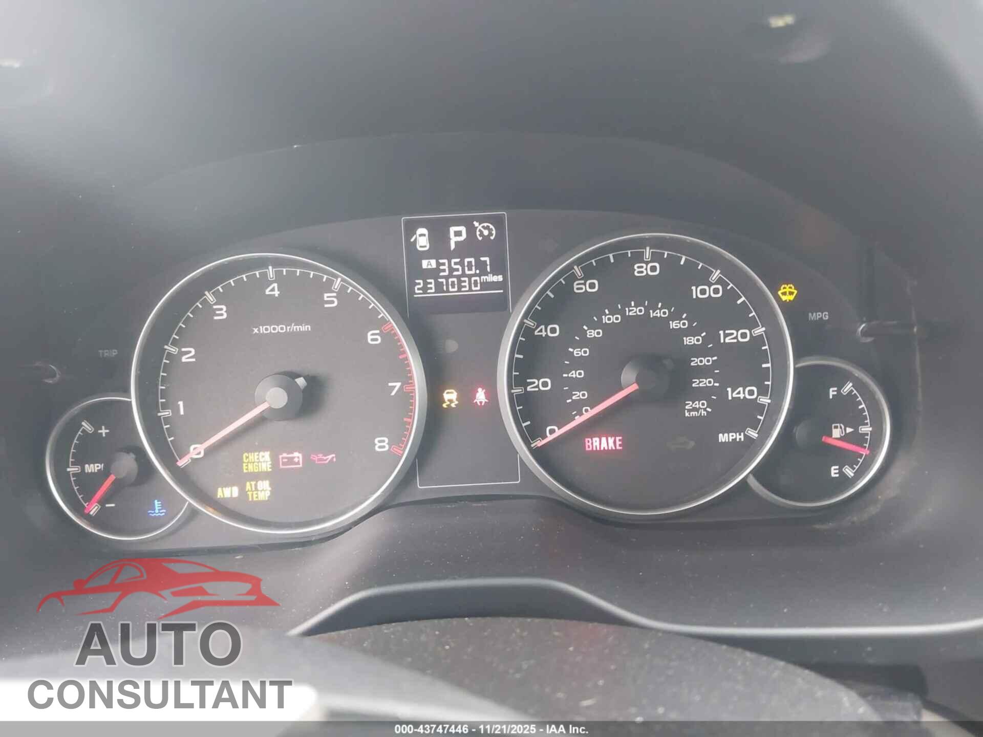SUBARU OUTBACK 2013 - 4S4BRCCC9D3306264