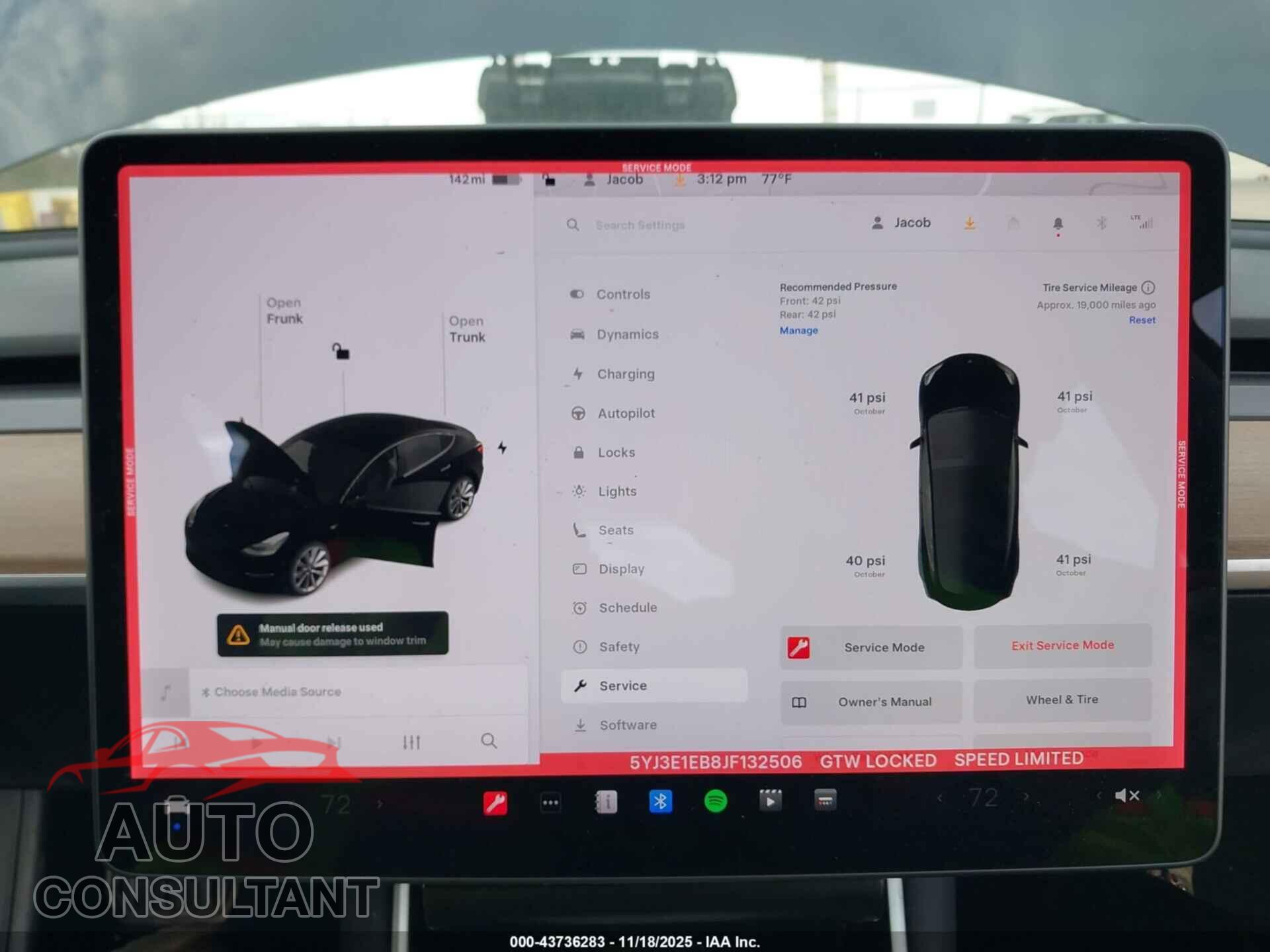 TESLA MODEL 3 2018 - 5YJ3E1EB8JF132506
