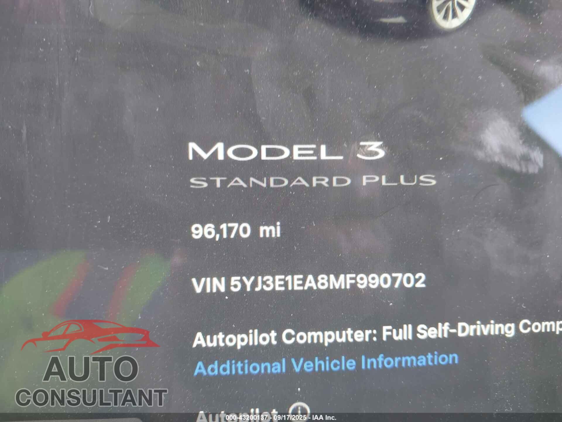 TESLA MODEL 3 2021 - 5YJ3E1EA8MF990702