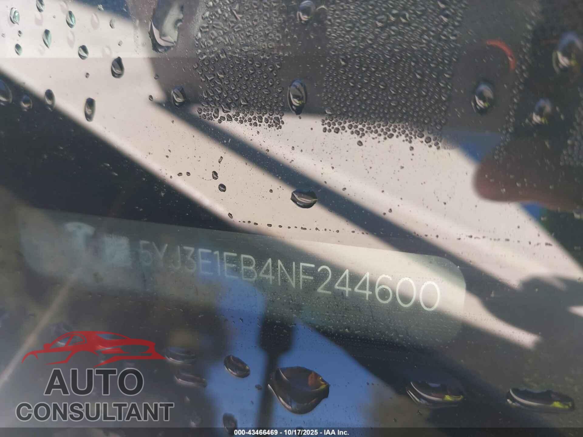 TESLA MODEL 3 2022 - 5YJ3E1EB4NF244600
